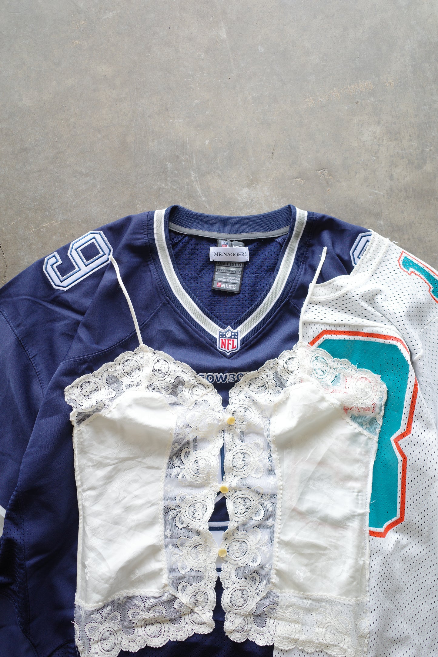 nag nag C&A top w pro sport jersey shirt/made from NFL Dallas CowBoys and Miami Dolphins shirt