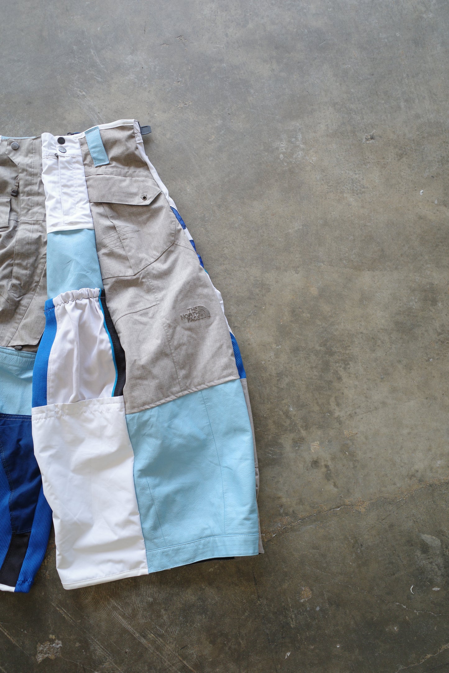 Wide Legged nag nag Pants(S)/made from vintage FLY moto racing pants &vintage Columbia CONVERT Ski trousers.Learher trim