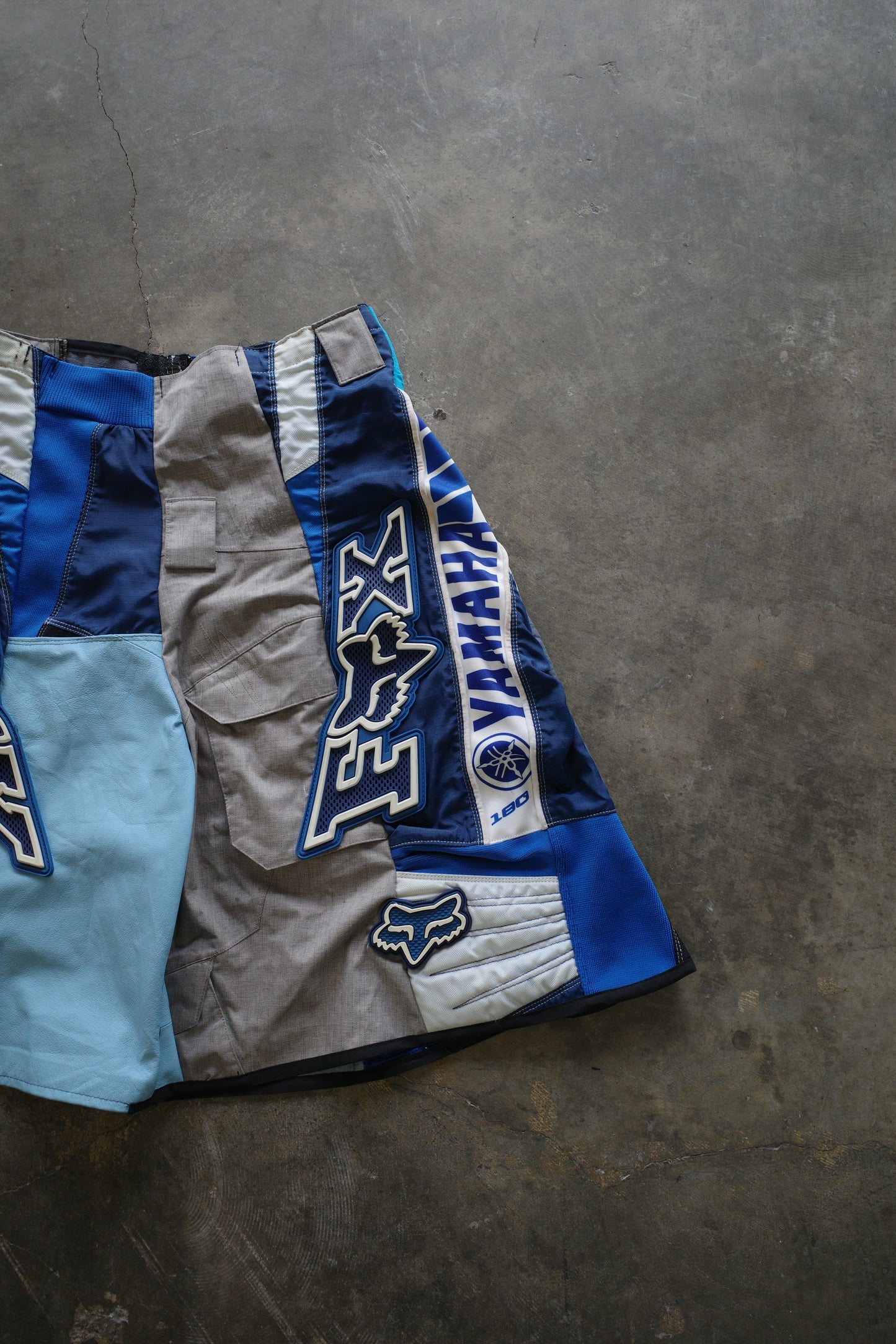 nag nag Baggy Shorts (34)/made from vintage FOX motorcycle racing pants and Leather trim