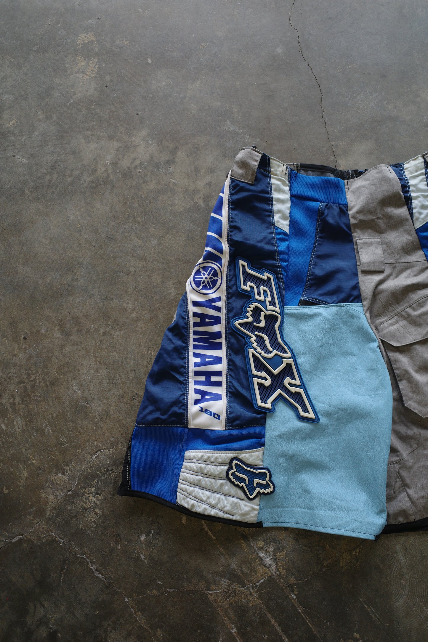 nag nag Baggy Shorts (34)/made from vintage FOX motorcycle racing pants and Leather trim
