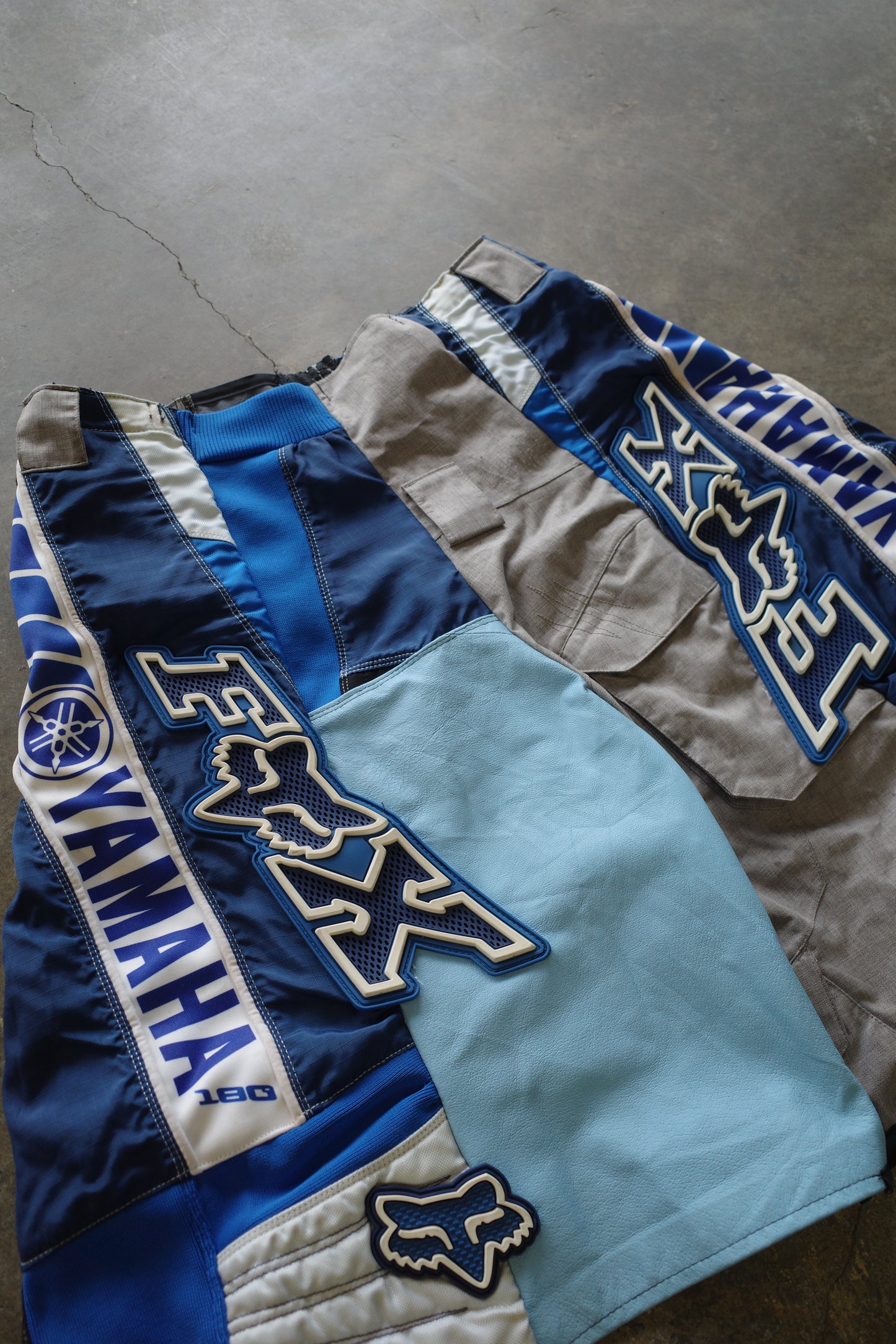 nag nag Baggy Shorts (34)/made from vintage FOX motorcycle racing pants and Leather trim
