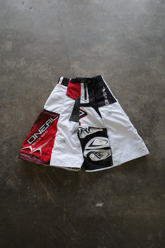 nag nag Baggy Shorts (30)/made from vintage ONEAL motorcycle racing pants and Leather trim