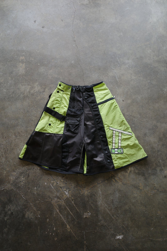 nag nag Baggy Shorts (32)/made with vintage KAWASAKI racing pants&OLYMPIA racing pants and leather trim