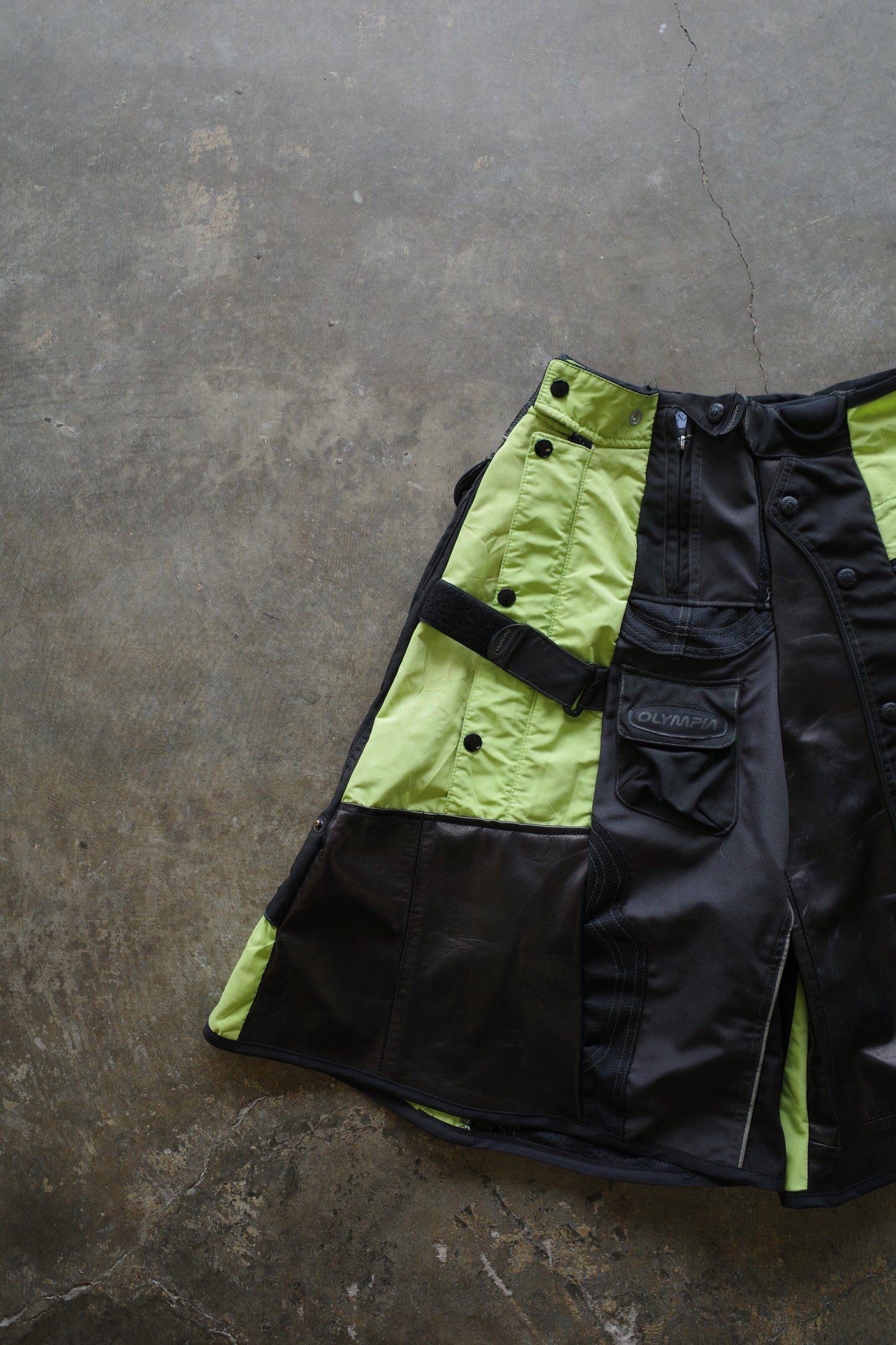 nag nag Baggy Shorts (32)/made with vintage KAWASAKI racing pants&OLYMPIA racing pants and leather trim
