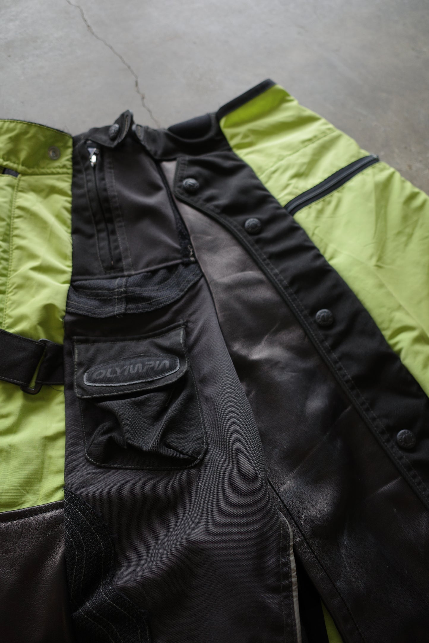 nag nag Baggy Shorts (32)/made with vintage KAWASAKI racing pants&OLYMPIA racing pants and leather trim