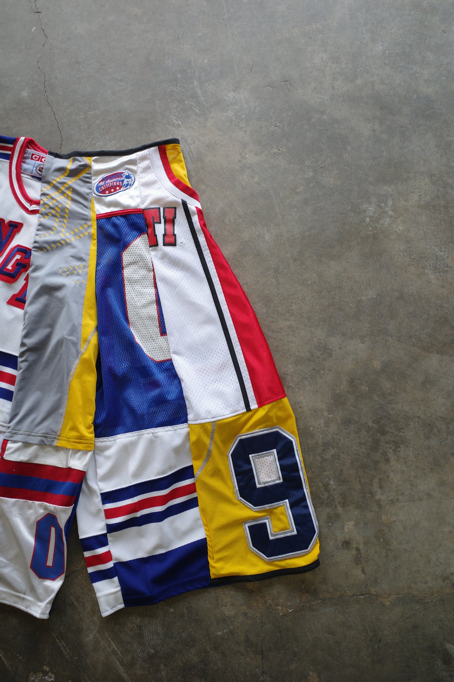 Wide Legged nag nag Pants(S)/made from vintage Pro sports jerseys