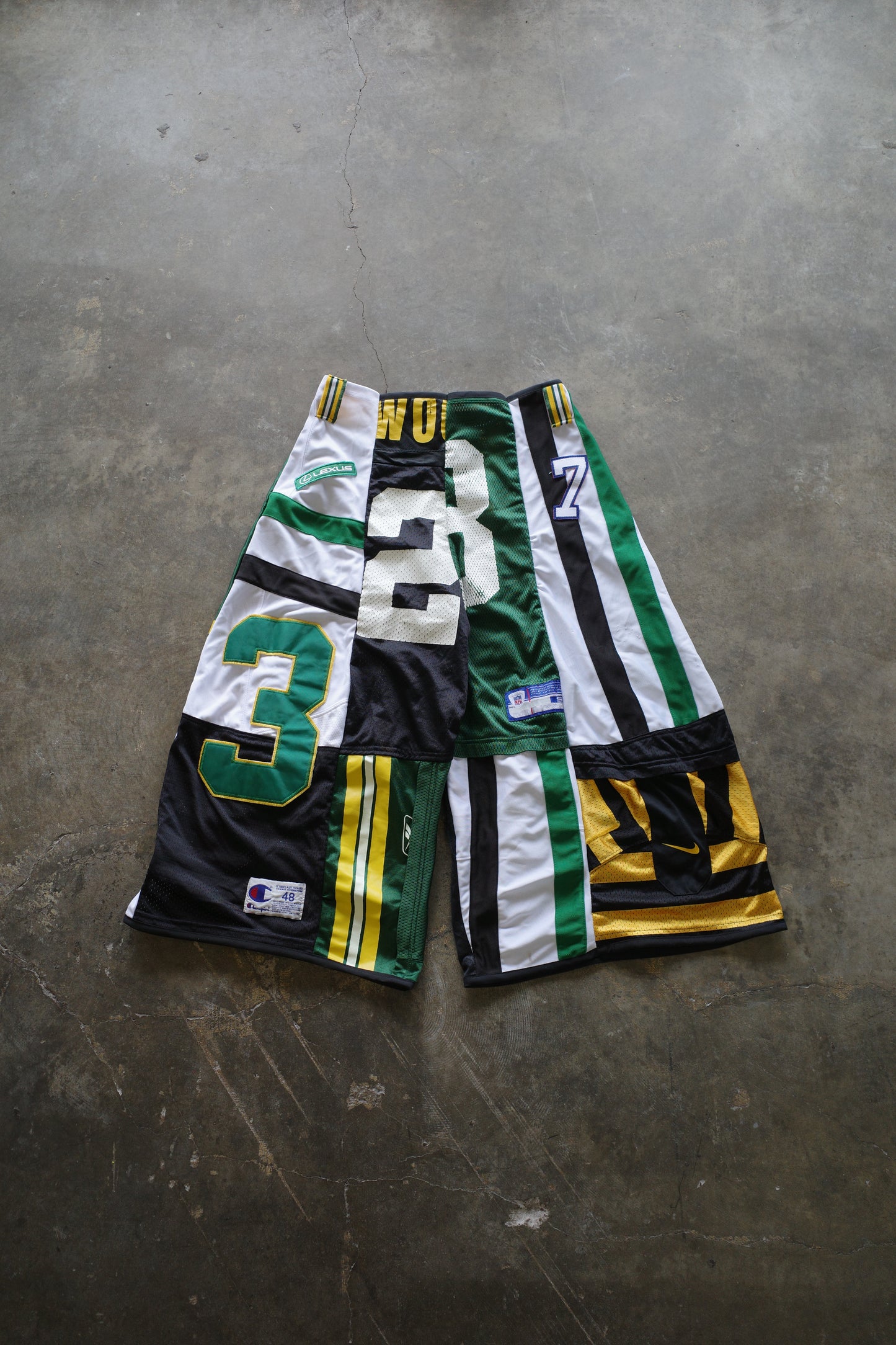 Wide Legged nag nag Pants(S)/made from vintage Pro sports jerseys