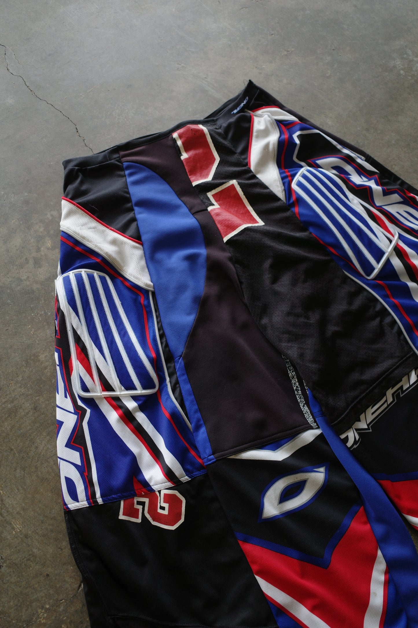 Wide Legged nag nag Pants(S)/made with vintage ONEAL racing  jerseys and Pro sports jerseys
