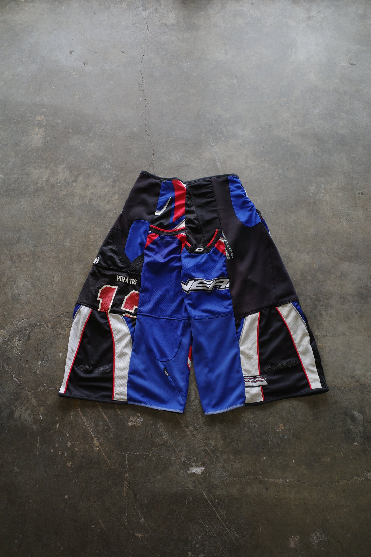 Wide Legged nag nag Pants(S)/made with vintage ONEAL racing  jerseys and Pro sports jerseys