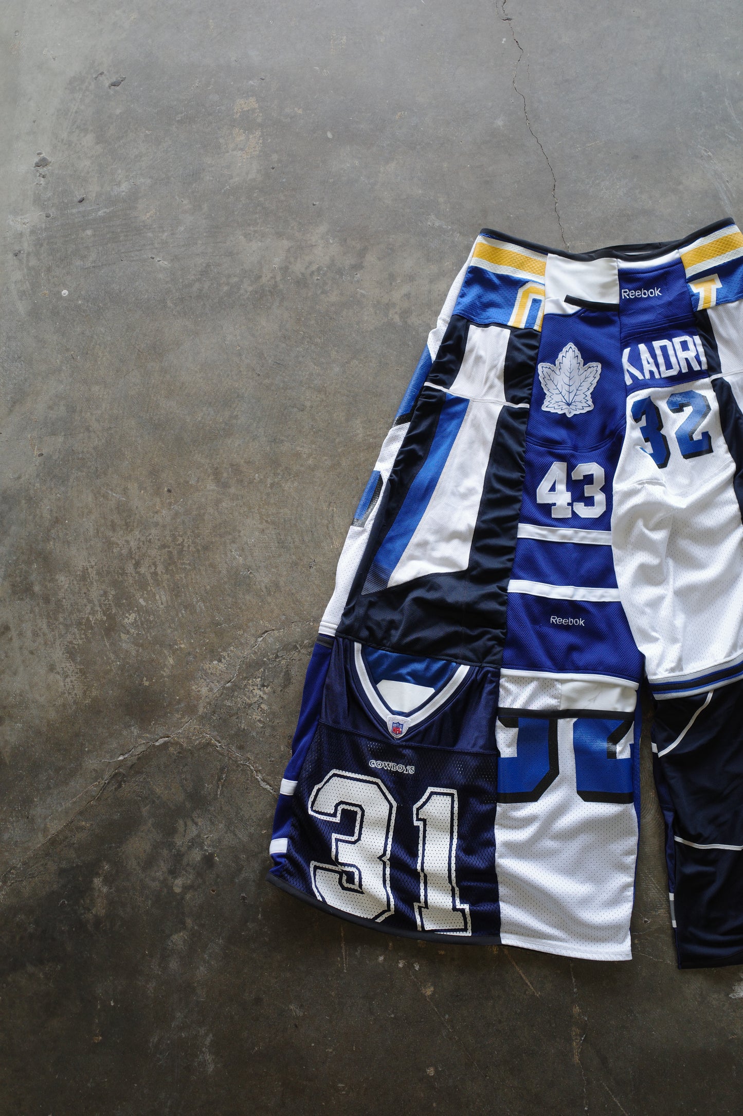 Wide Legged nag nag Pants(L)/made with vintage Pro sports jerseys