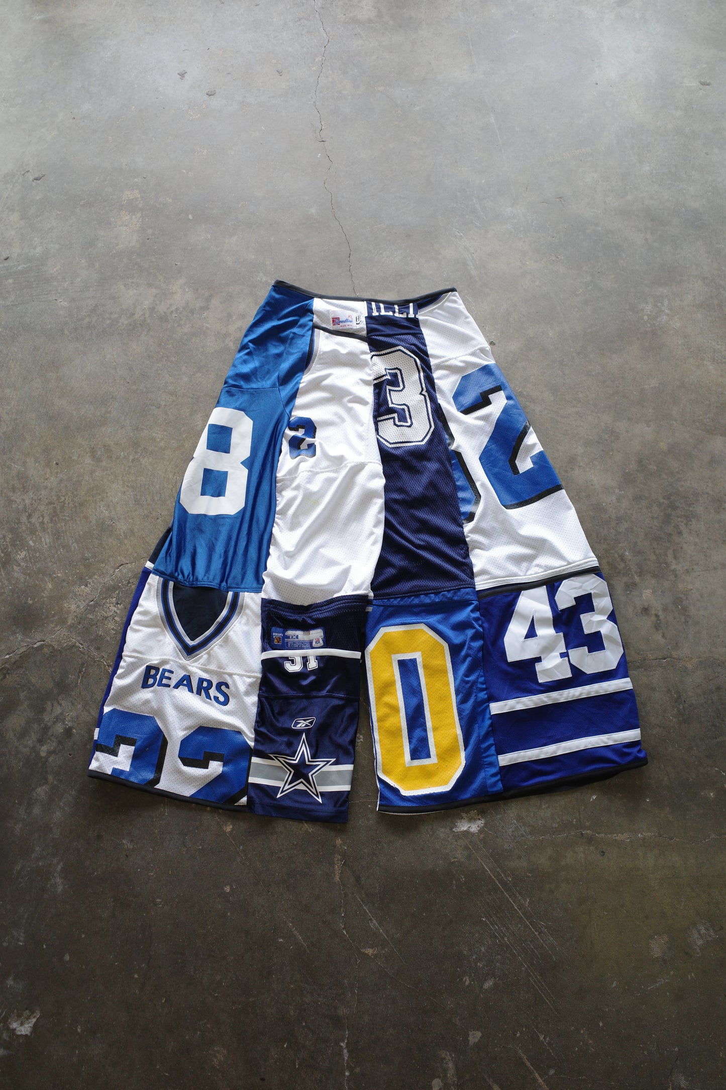 Wide Legged nag nag Pants(L)/made with vintage Pro sports jerseys