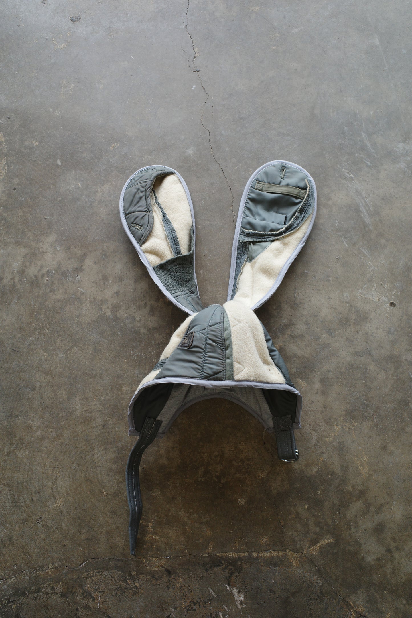 nag nag Bunny Ear Hat made with US.MILITARY Issue Vintage Liner Jacket