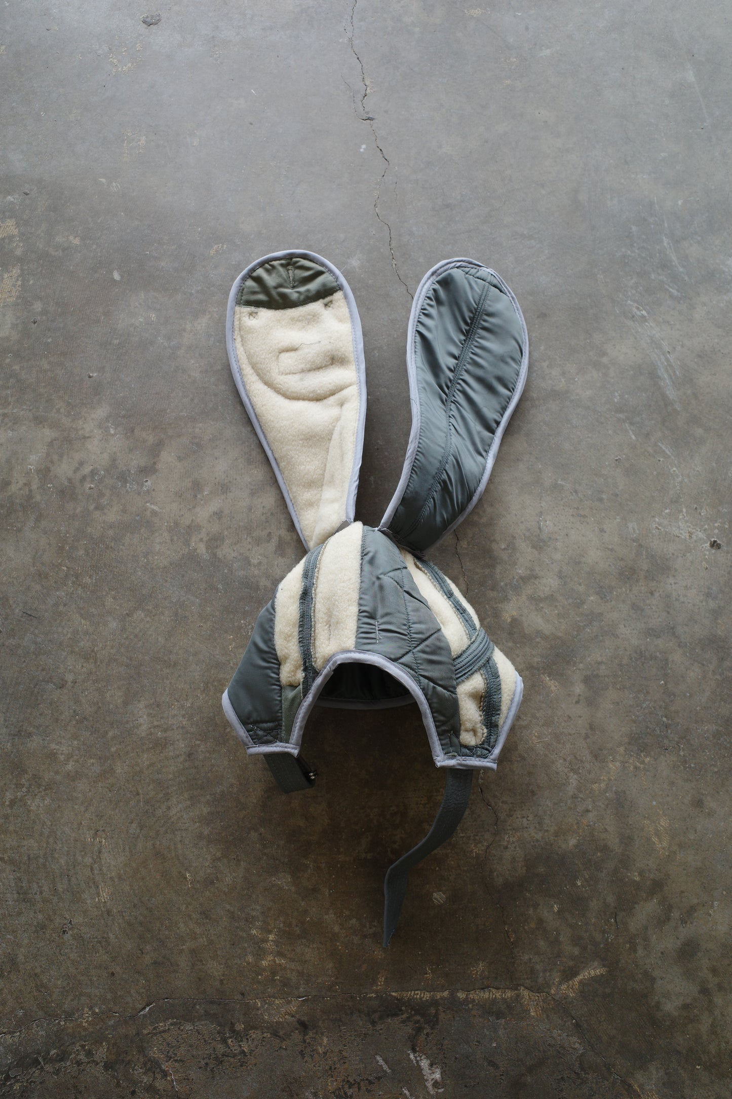 nag nag Bunny Ear Hat made with US.MILITARY Issue Vintage Liner Jacket