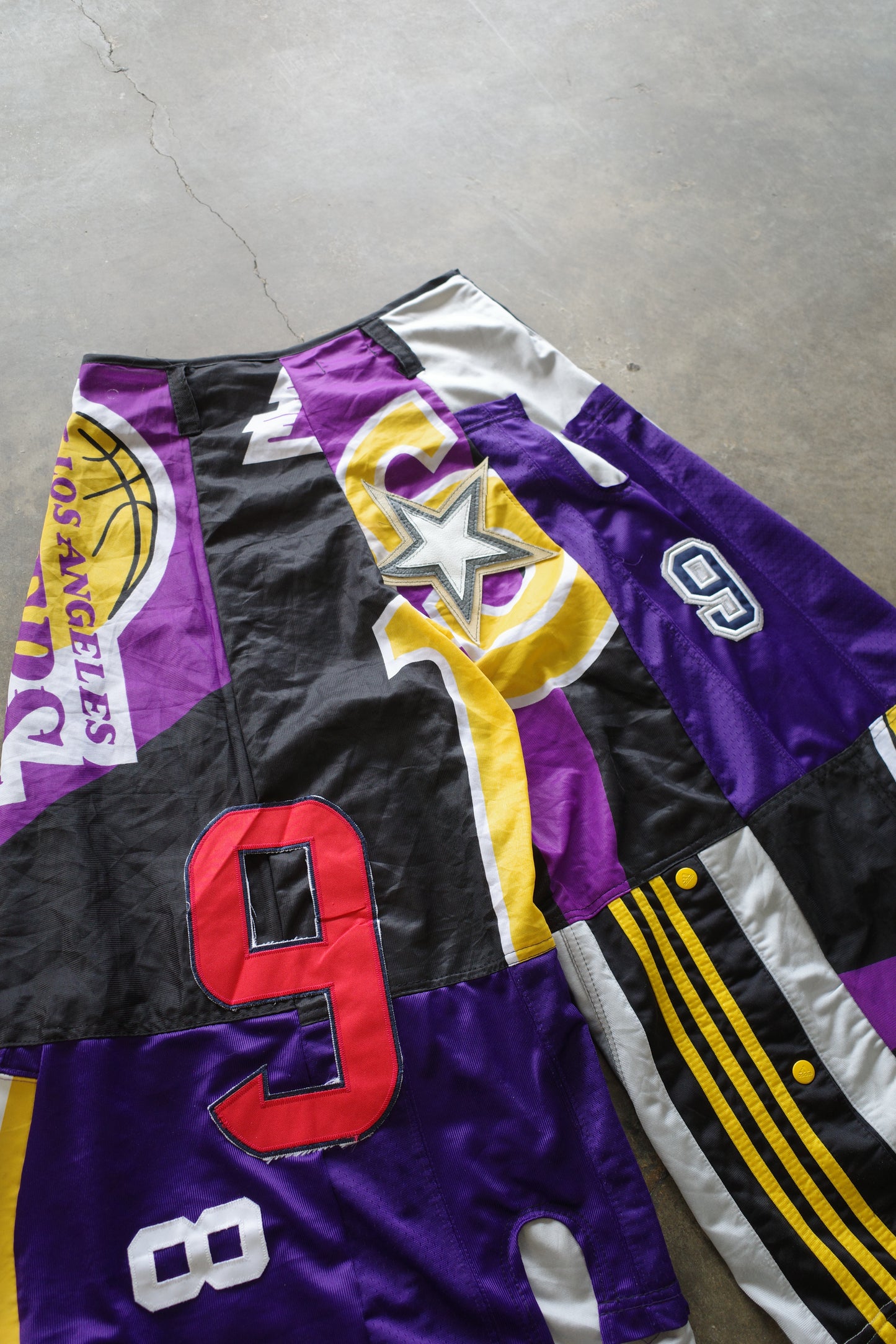 Wide Legged nag nag Pants(S)/made from vintage Pro sports jerseys