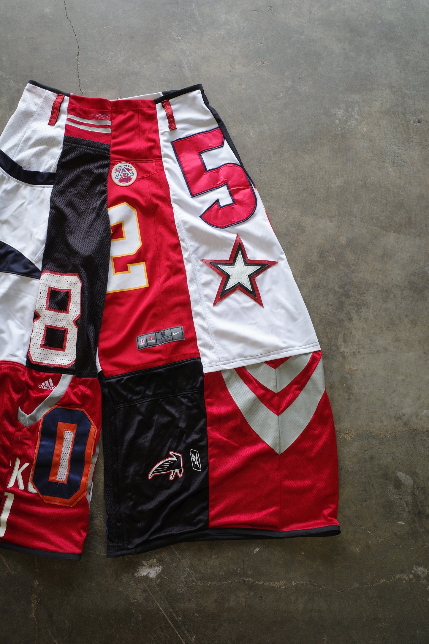 Wide Legged nag nag Pants(L)/made with vintage Pro sports jerseys
