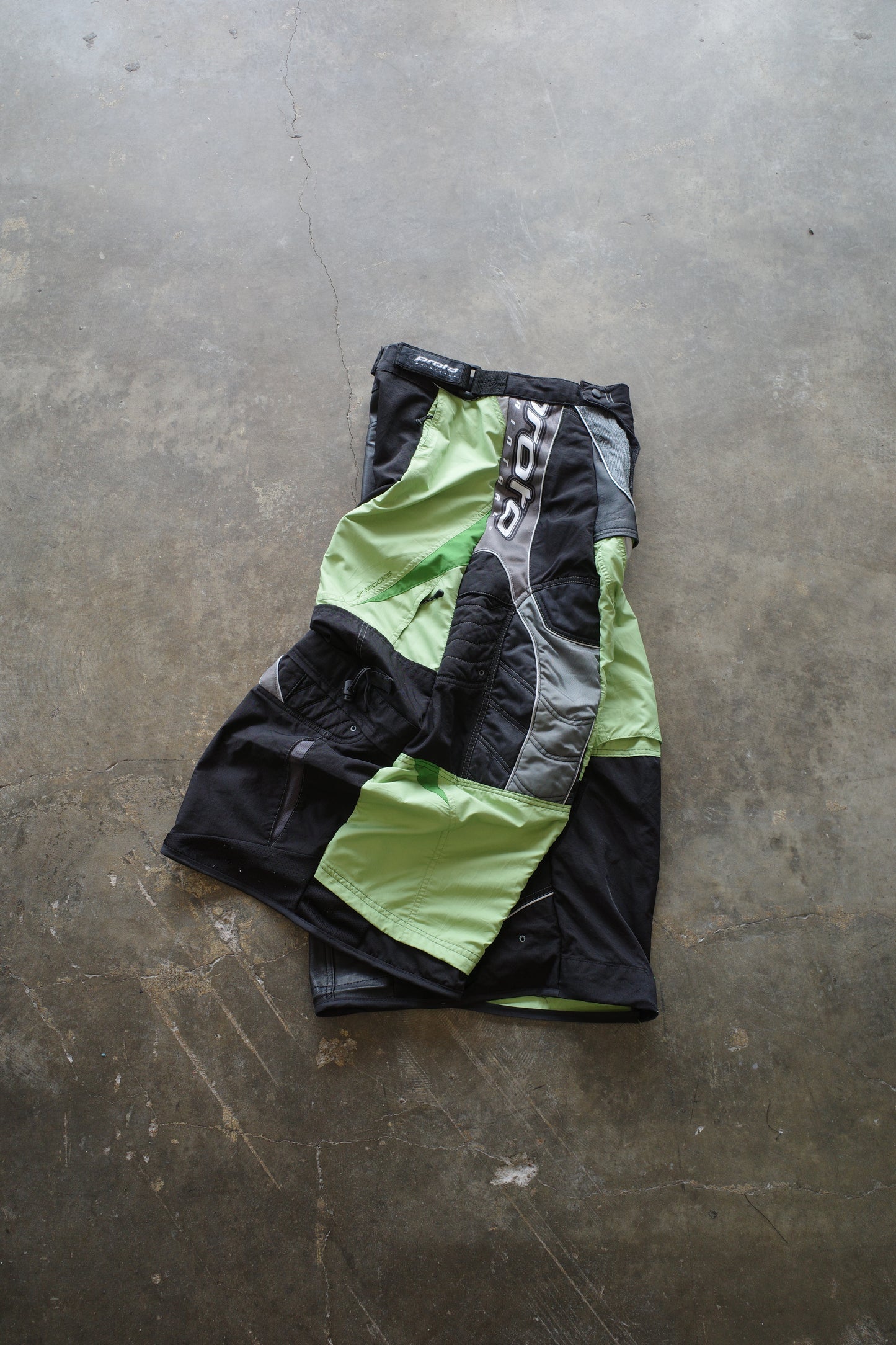Wide Legged nag nag Pants(S)/made with vintage PROTO racing pants w Leather trim