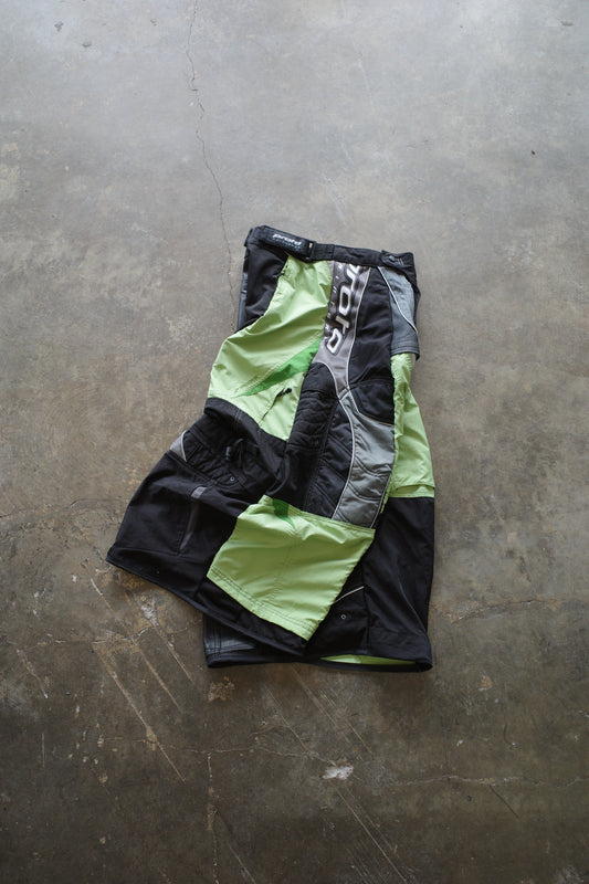Wide Legged nag nag Pants(S)/made with vintage PROTO racing pants w Leather trim