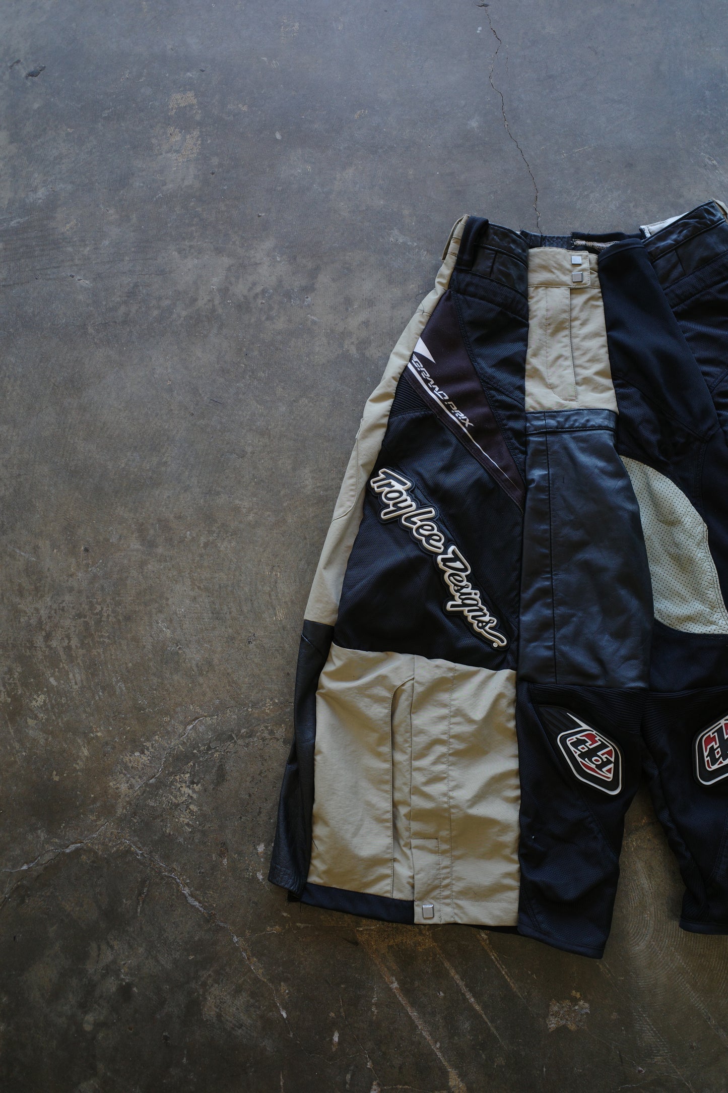 Wide Legged nag nag Pants(S)/made with vintage TLD racing pants w Leather trim
