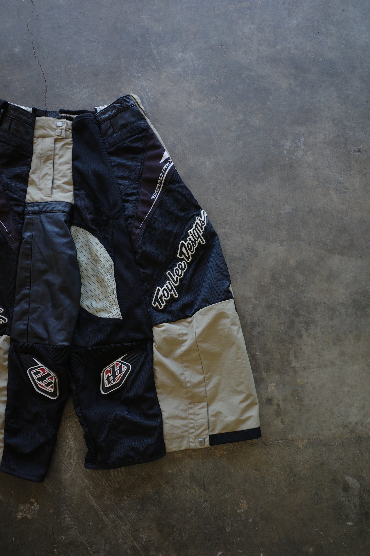 Wide Legged nag nag Pants(S)/made with vintage TLD racing pants w Leather trim