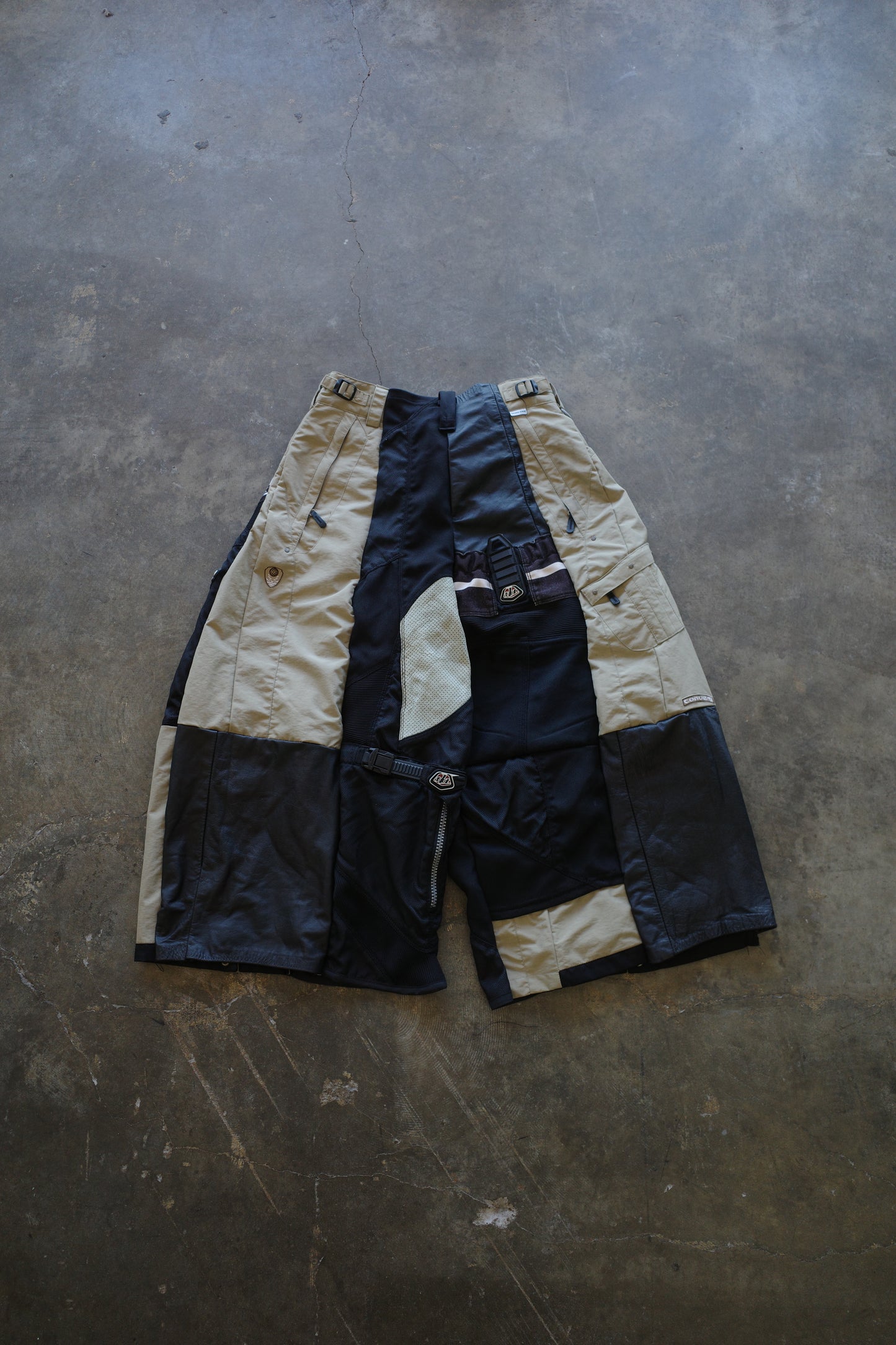 Wide Legged nag nag Pants(S)/made with vintage TLD racing pants w Leather trim