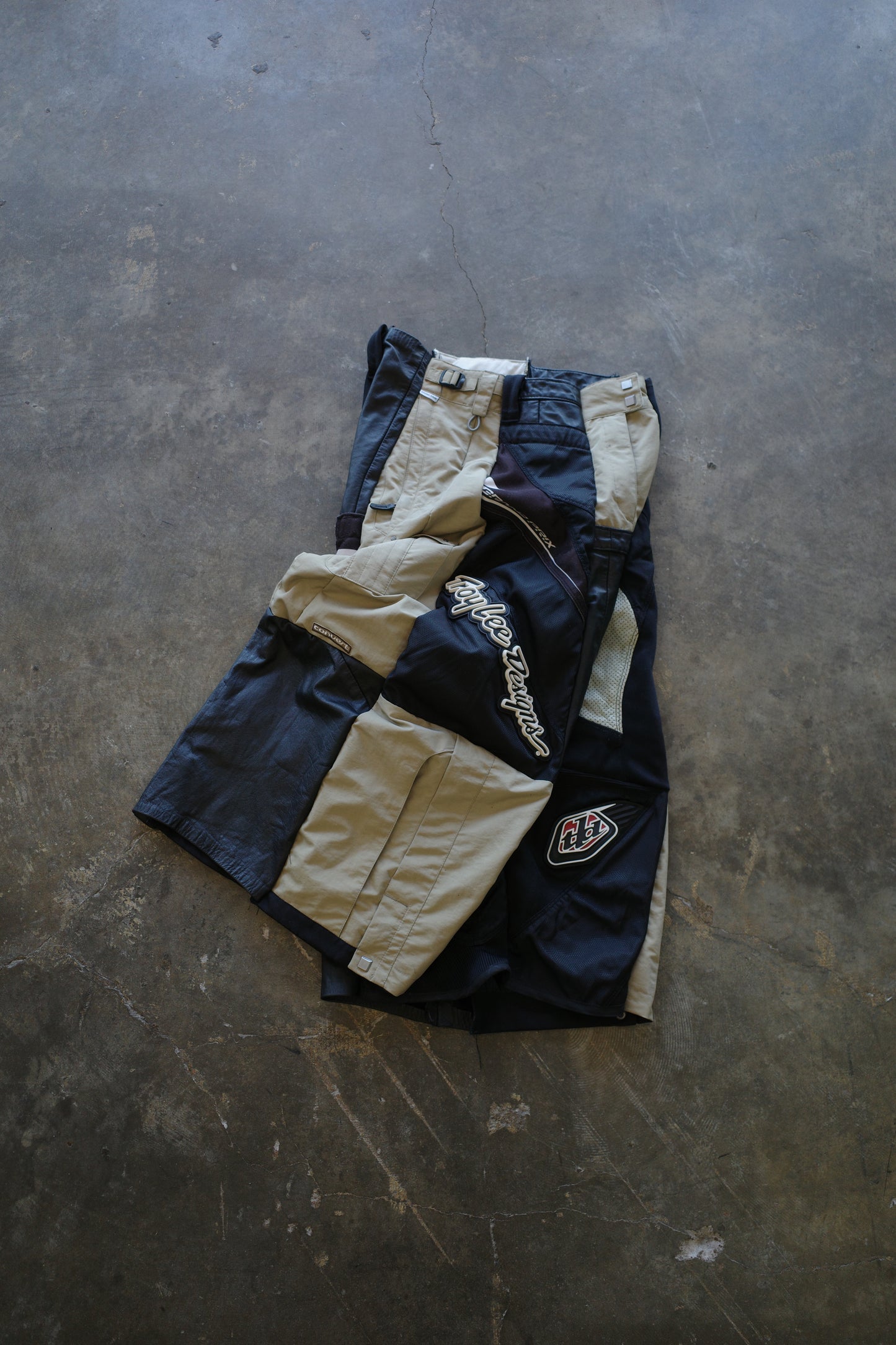 Wide Legged nag nag Pants(S)/made with vintage TLD racing pants w Leather trim