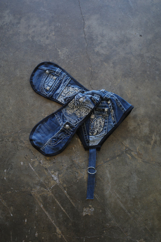 nag nag Bunny Ear Hat made with vintage Y2K MISS ME denim jean pants