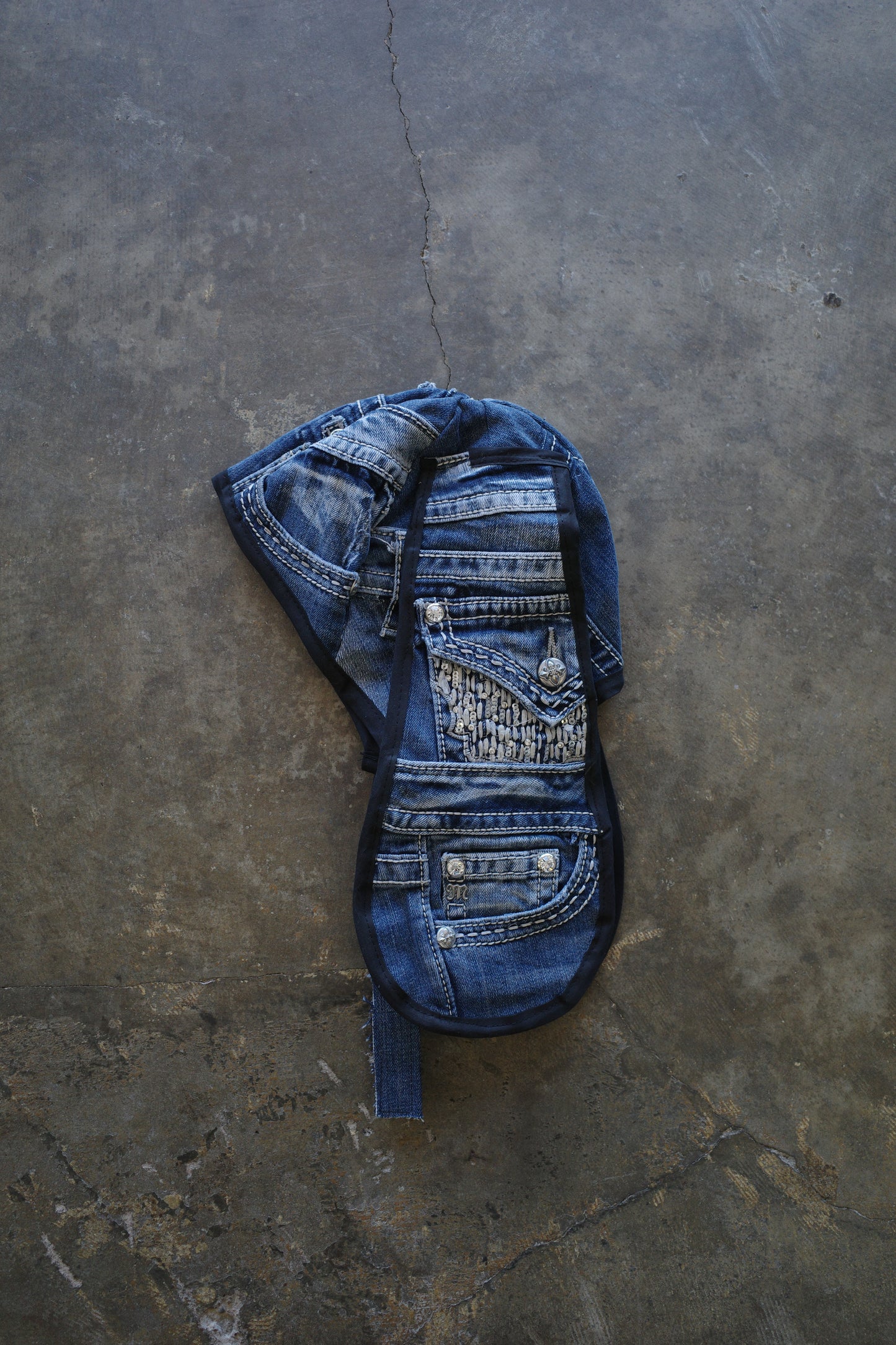 nag nag Bunny Ear Hat made with vintage Y2K MISS ME denim jean pants