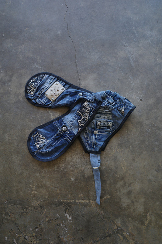 nag nag Bunny Ear Hat made with vintage Y2K MISS ME denim jean pants