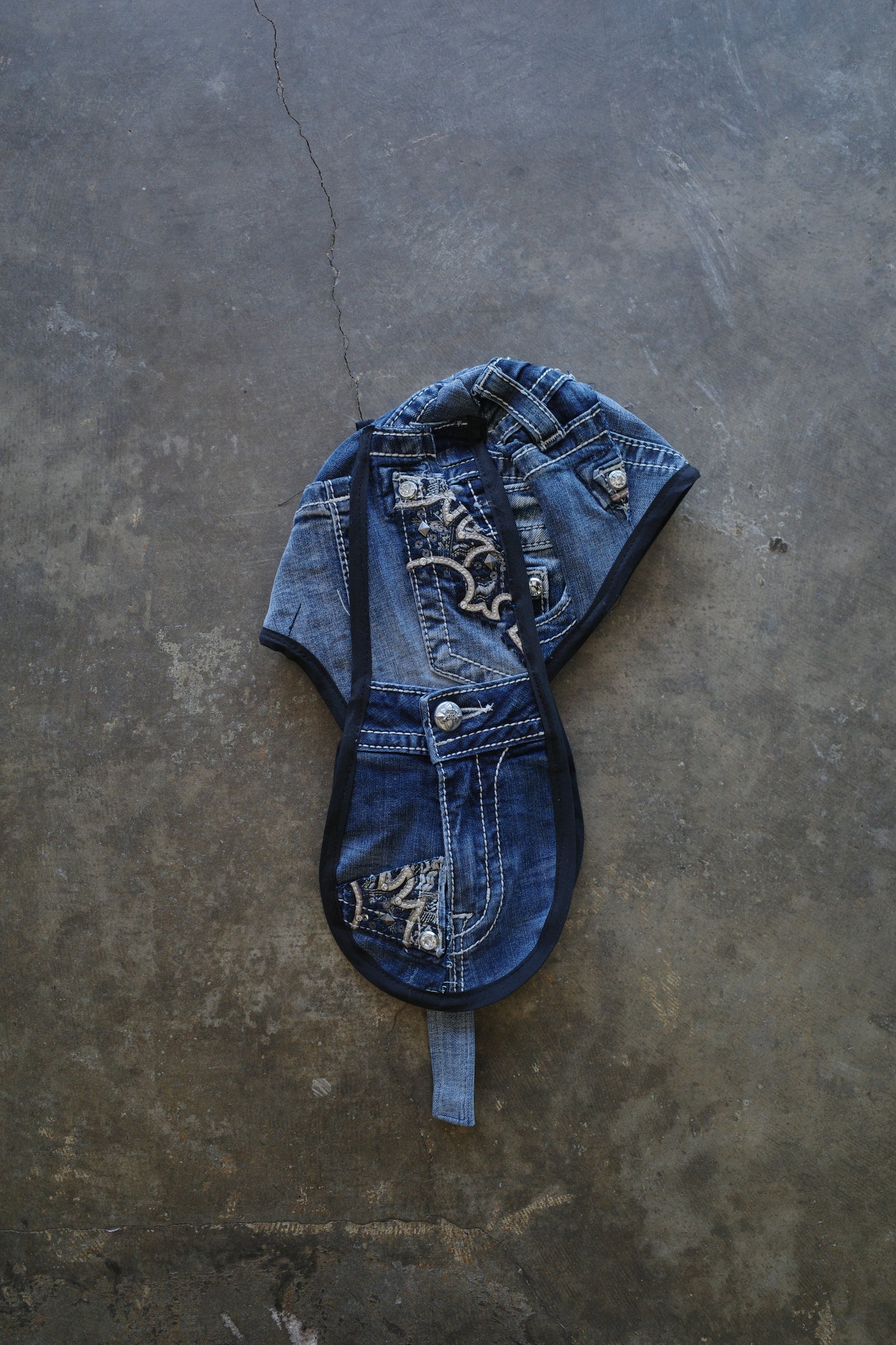 nag nag Bunny Ear Hat made with vintage Y2K MISS ME denim jean pants