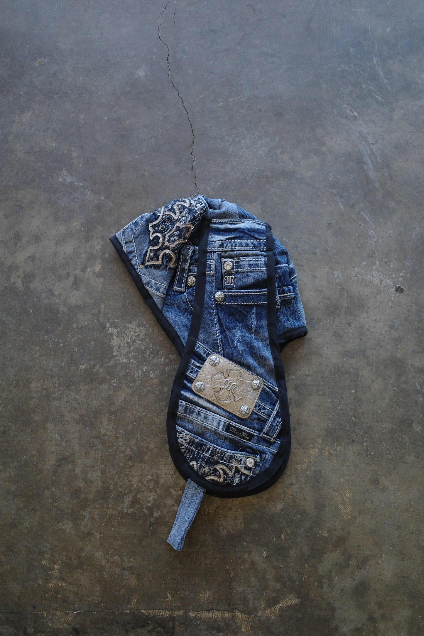 nag nag Bunny Ear Hat made with vintage Y2K MISS ME denim jean pants