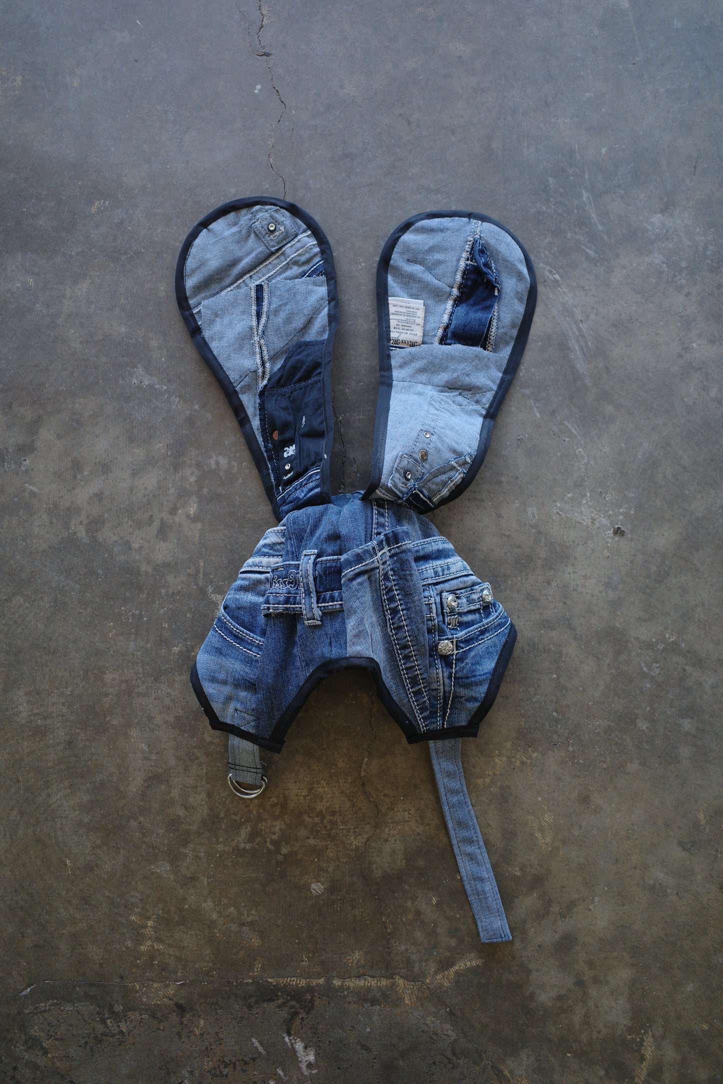 nag nag Bunny Ear Hat made with vintage Y2K MISS ME denim jean pants