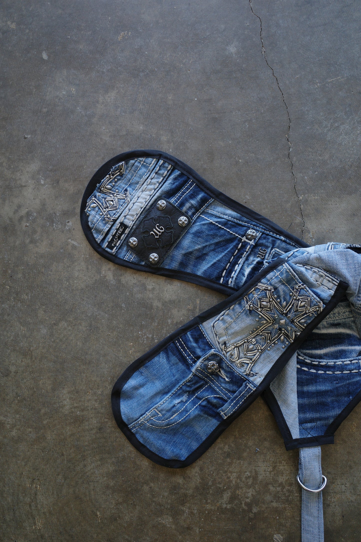 nag nag Bunny Ear Hat made with vintage Y2K MISS ME denim jean pants