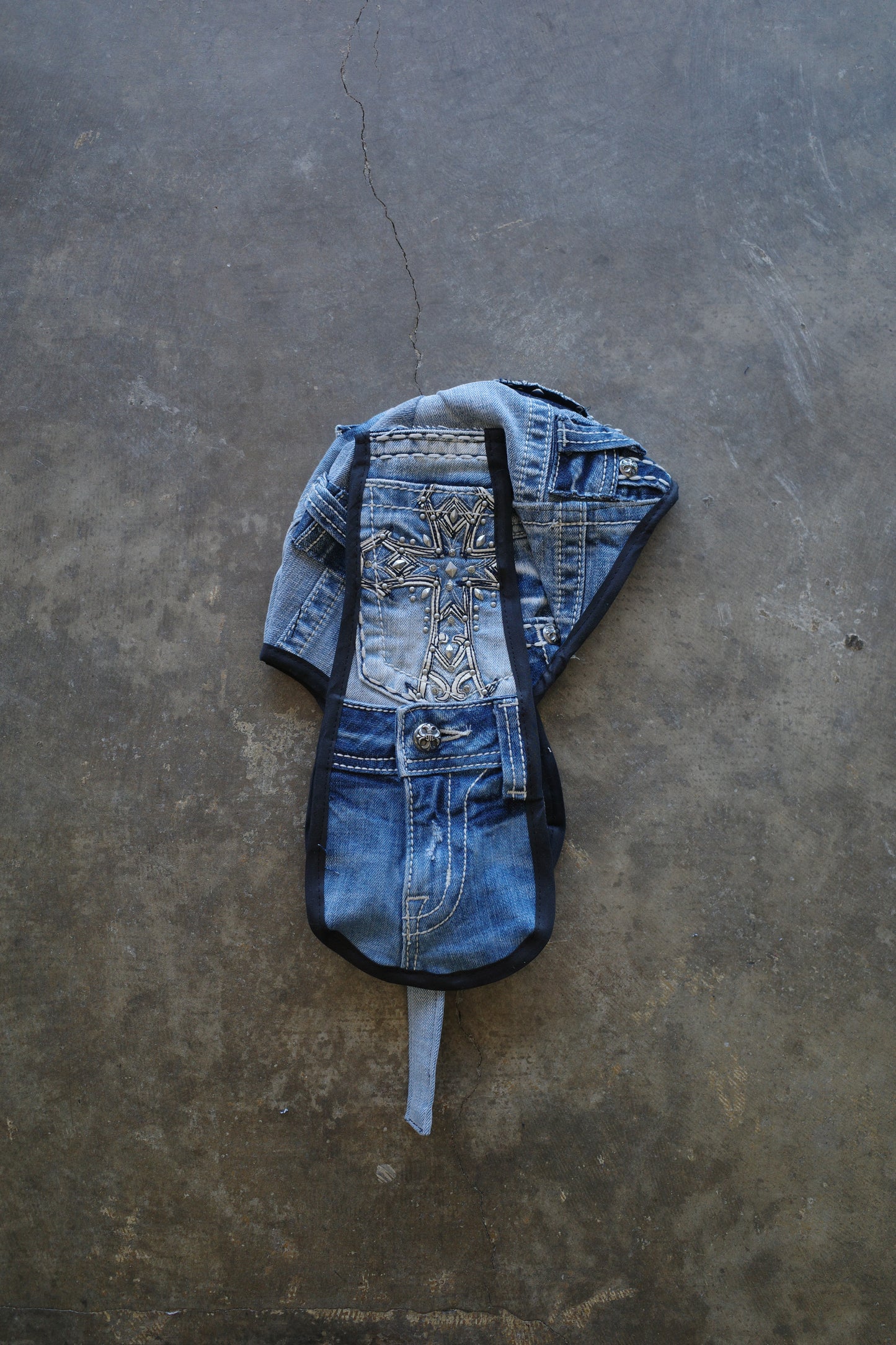 nag nag Bunny Ear Hat made with vintage Y2K MISS ME denim jean pants