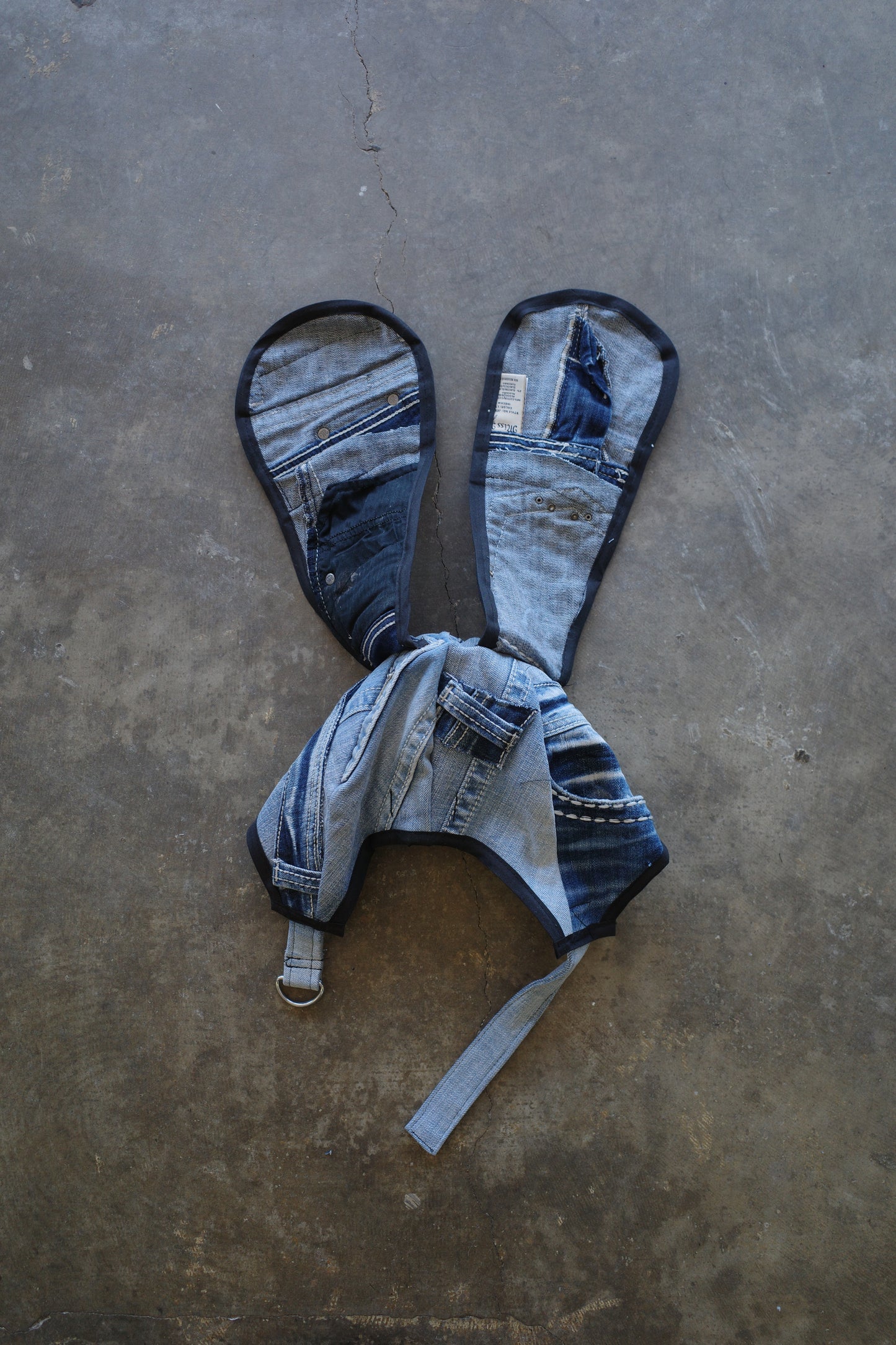 nag nag Bunny Ear Hat made with vintage Y2K MISS ME denim jean pants