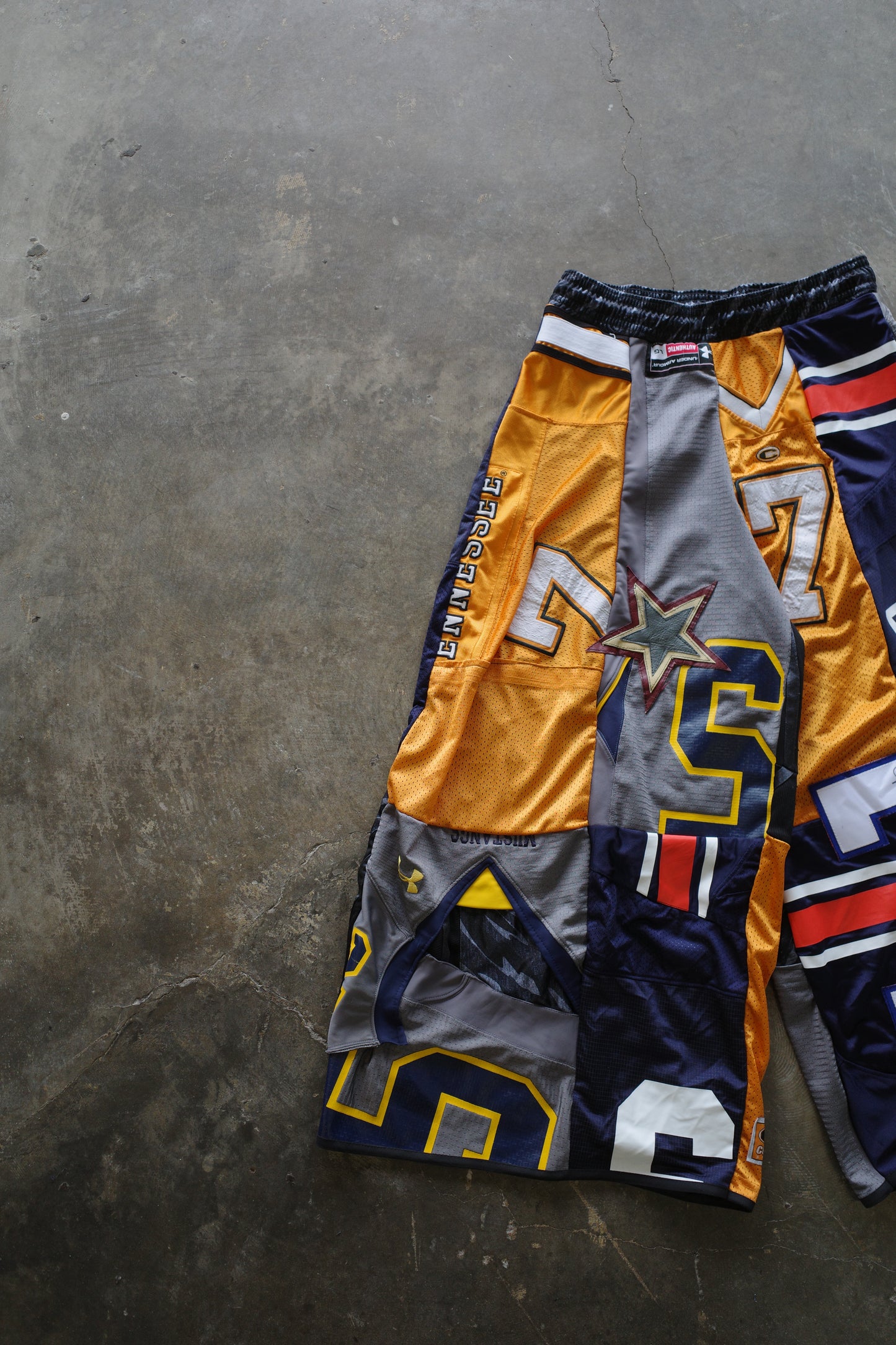 Wide Legged nag nag Pants(long)/made with vintage Pro sports jerseys