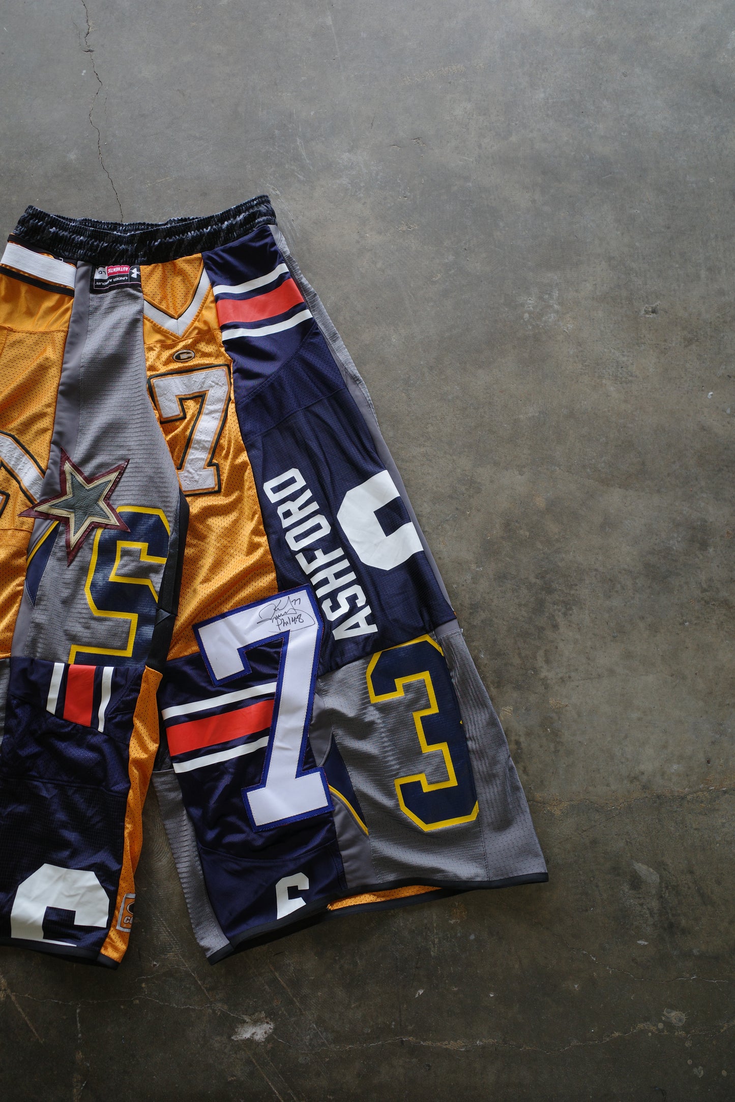 Wide Legged nag nag Pants(long)/made with vintage Pro sports jerseys