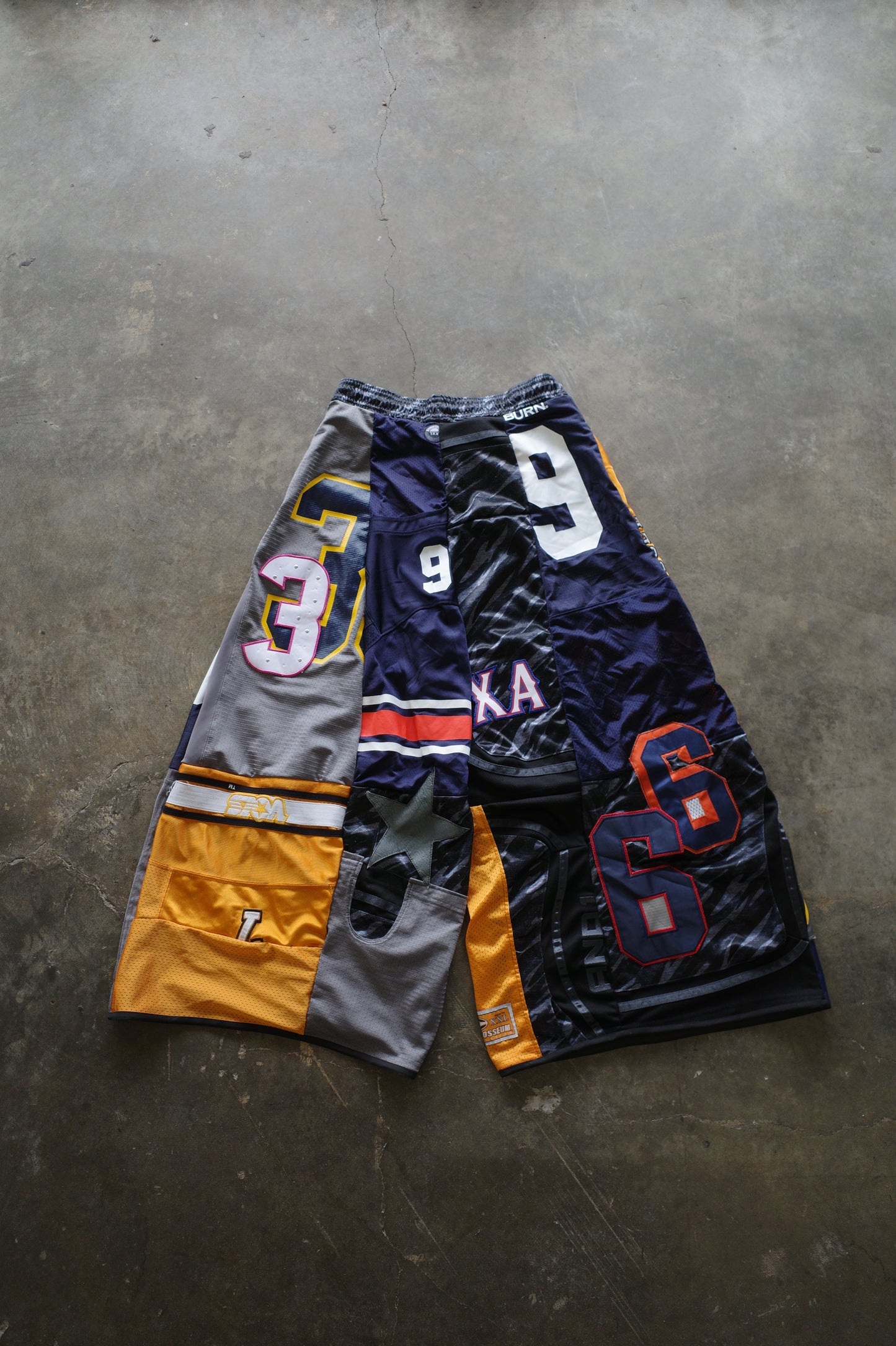 Wide Legged nag nag Pants(long)/made with vintage Pro sports jerseys