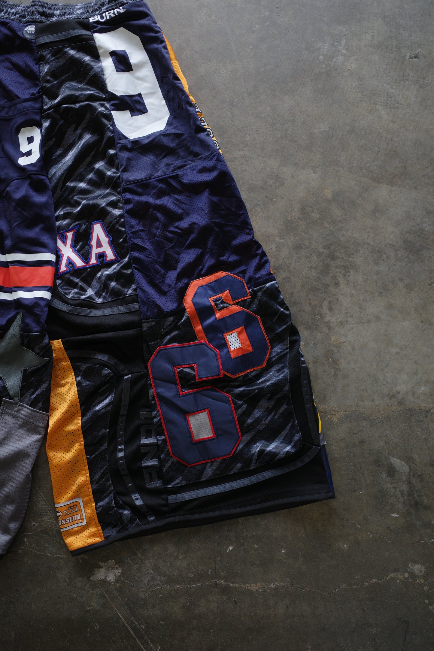 Wide Legged nag nag Pants(long)/made with vintage Pro sports jerseys