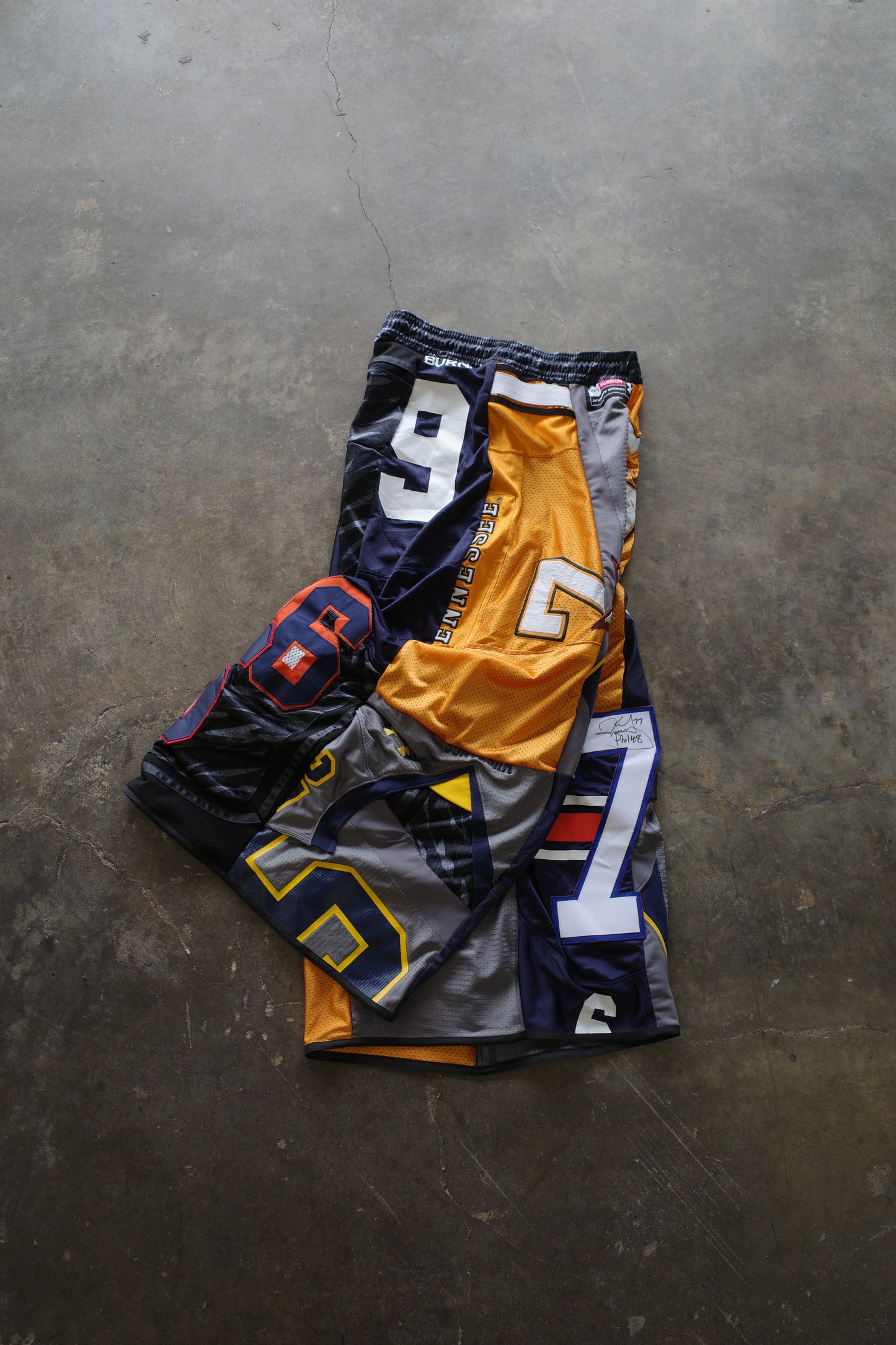 Wide Legged nag nag Pants(long)/made with vintage Pro sports jerseys
