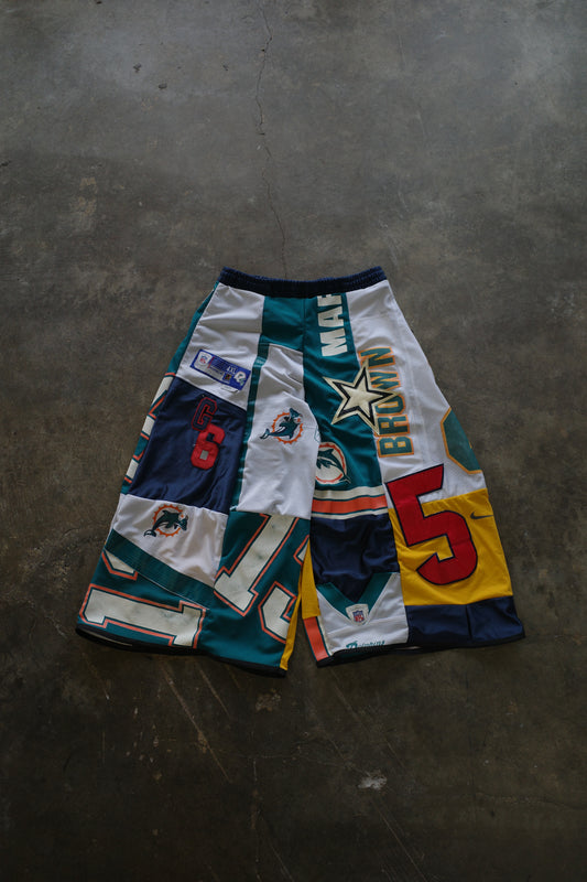 Wide Legged nag nag Pants(short)/made with vintage Pro sports jerseys
