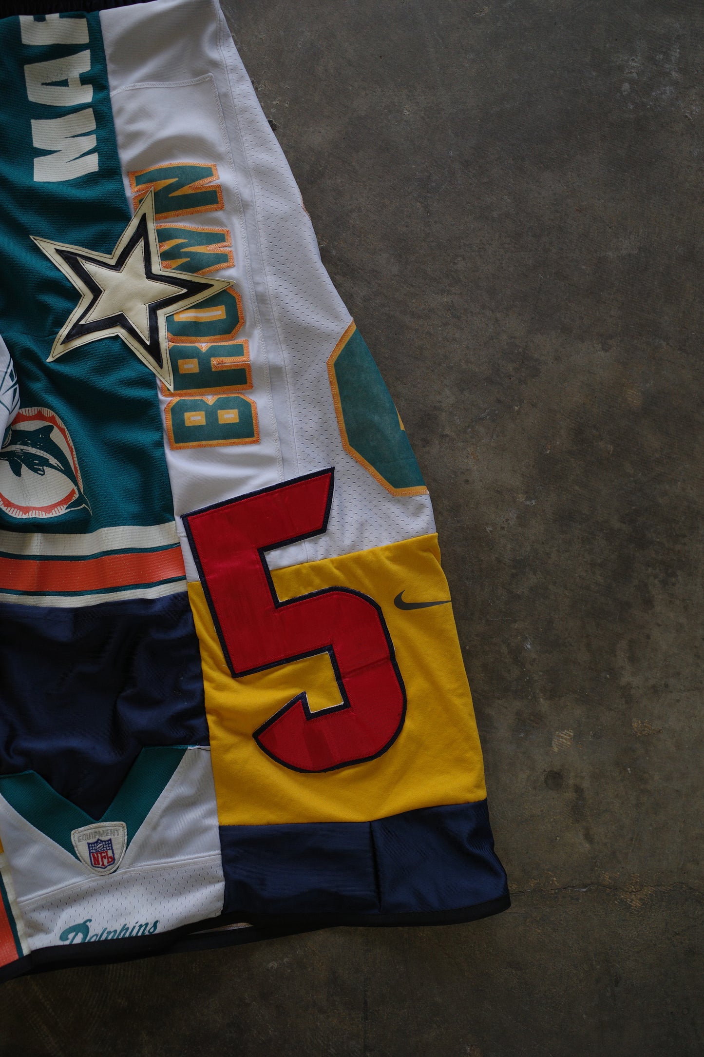 Wide Legged nag nag Pants(short)/made with vintage Pro sports jerseys