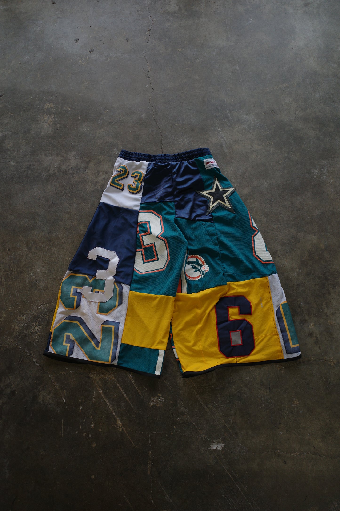 Wide Legged nag nag Pants(short)/made with vintage Pro sports jerseys