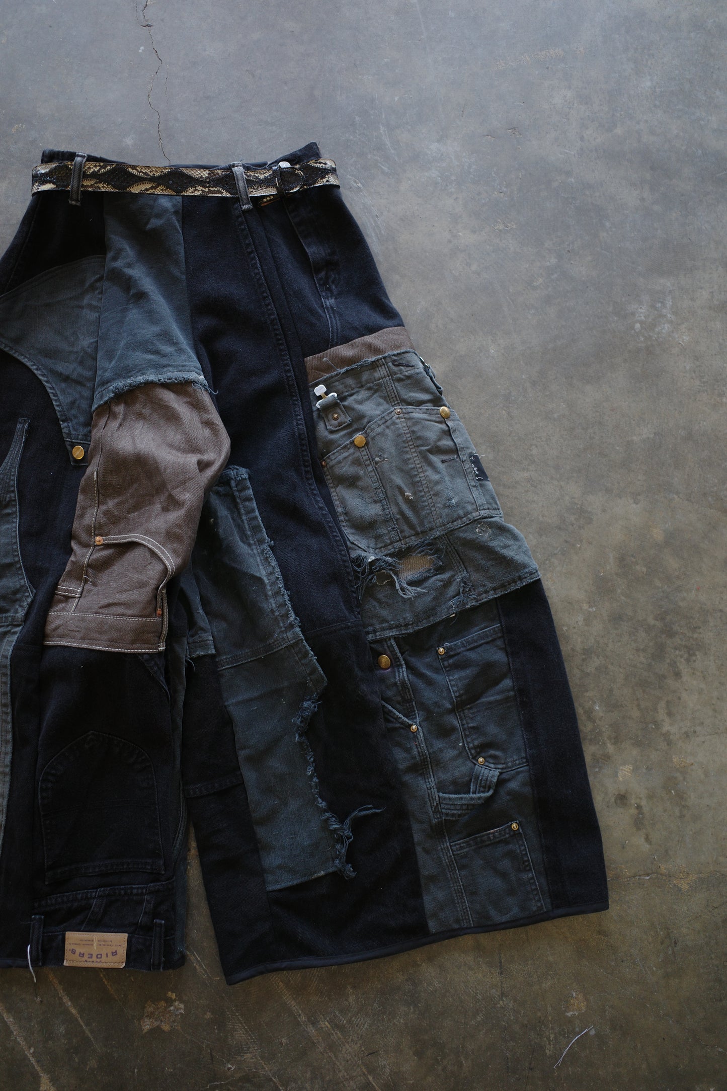 Wide Legged Patched Pants(L) /  made with vintage carhartt engineer pants and overalls