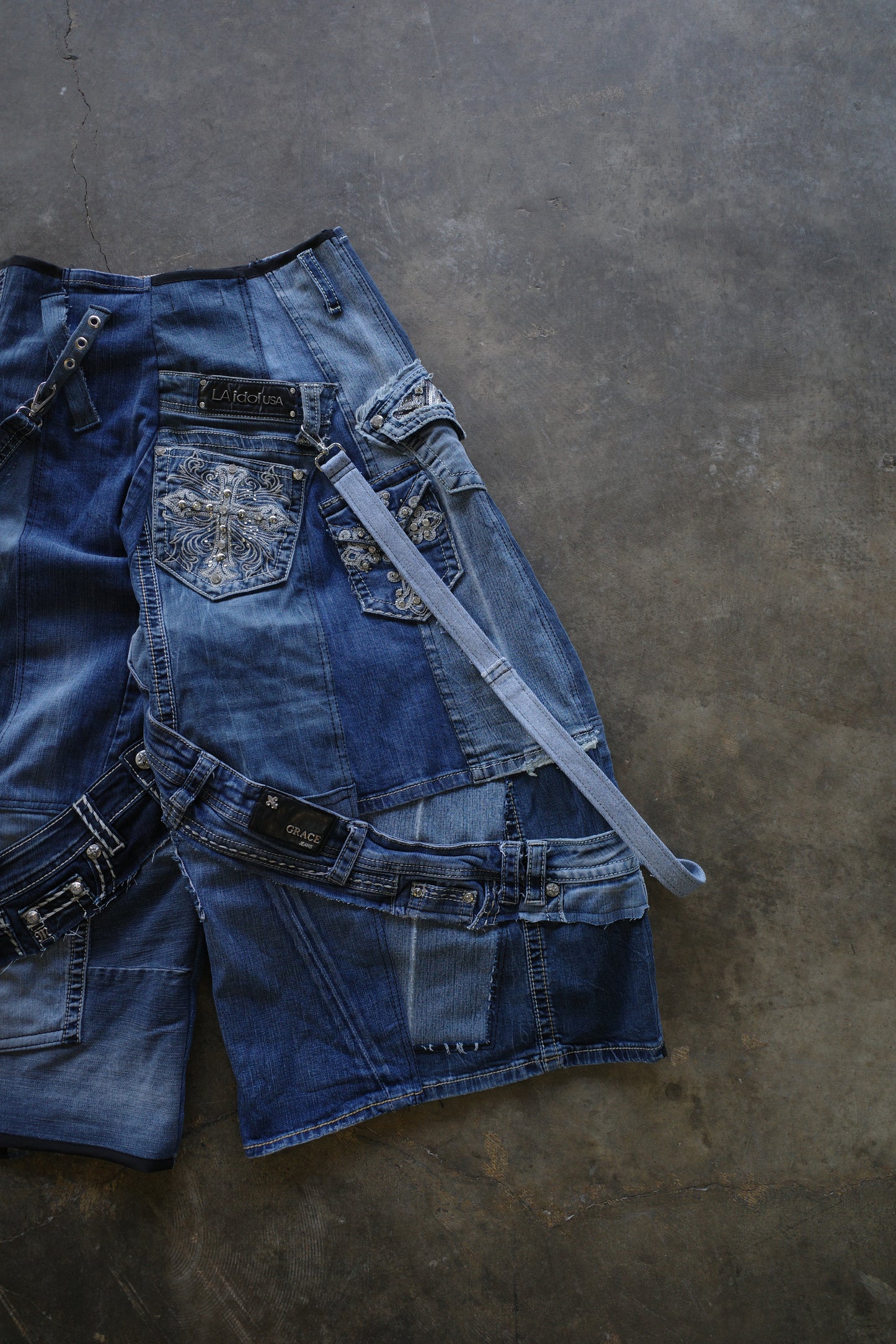 Wide Legged nag nag Pants(L)/made with vintage missme Y2K jeans