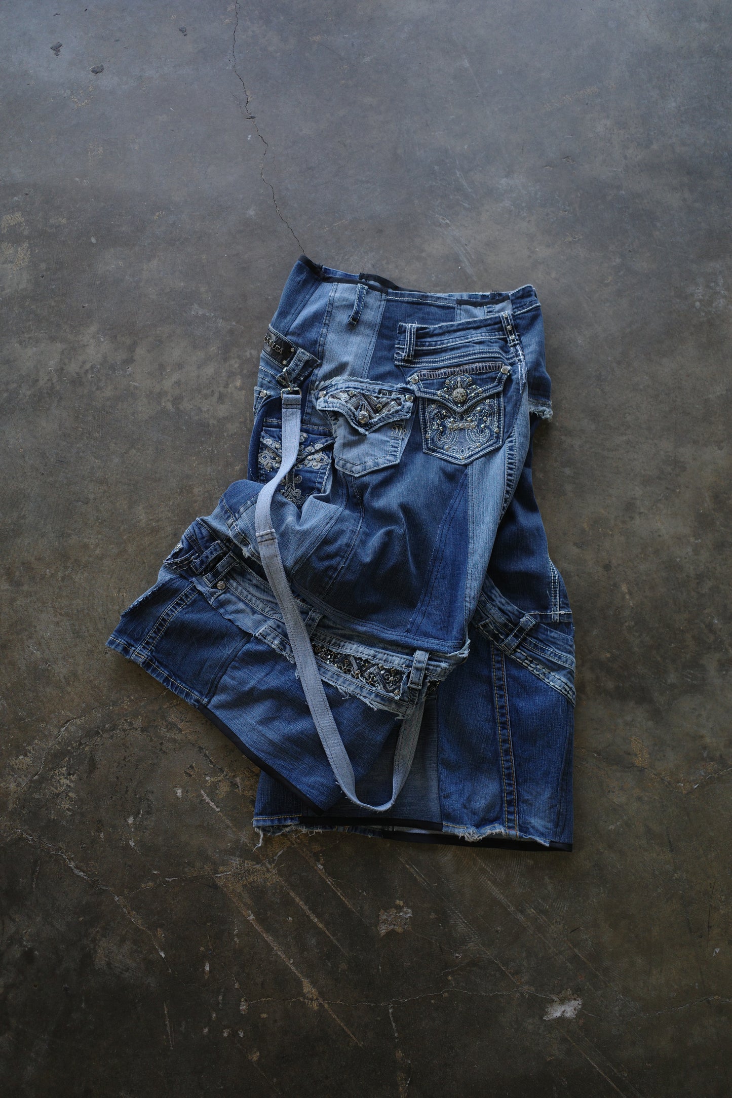 Wide Legged nag nag Pants(L)/made with vintage missme Y2K jeans