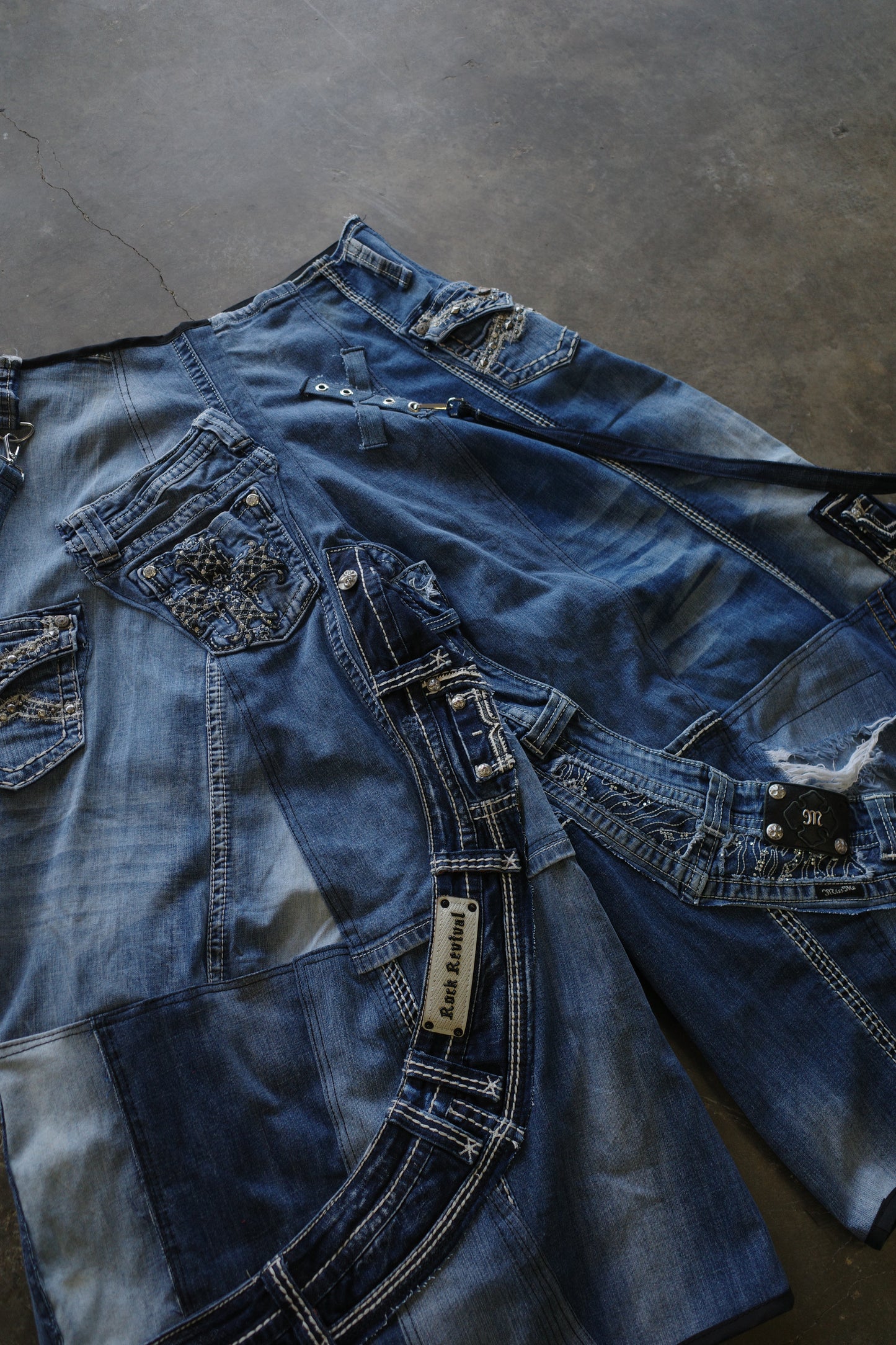 Wide Legged nag nag Pants(S)/made with vintage missme Y2K jeans