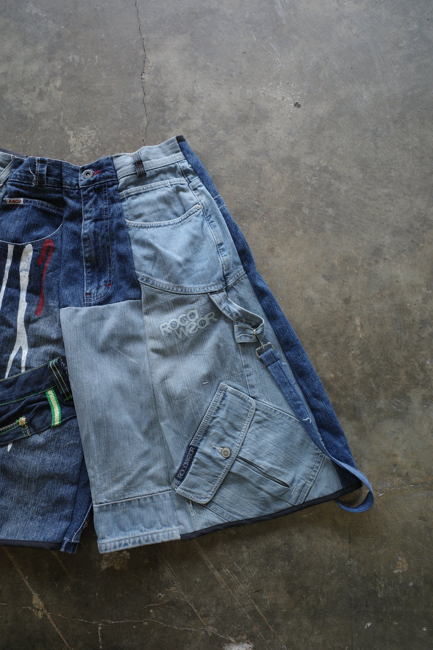 nag nag Baggy Shorts (34)/made from vintage street barnded jean and Y2K miasma jean