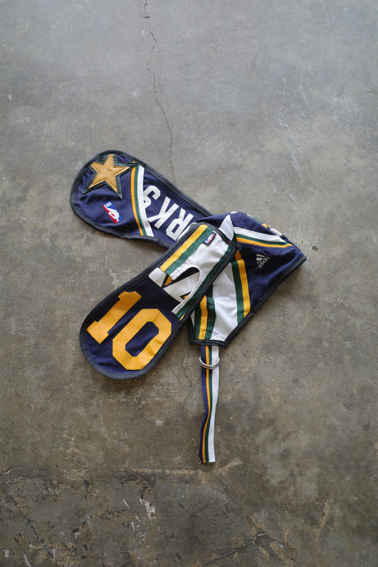 nag nag Bunny Ear Hat made with vintage pro sports gaming jerseys
