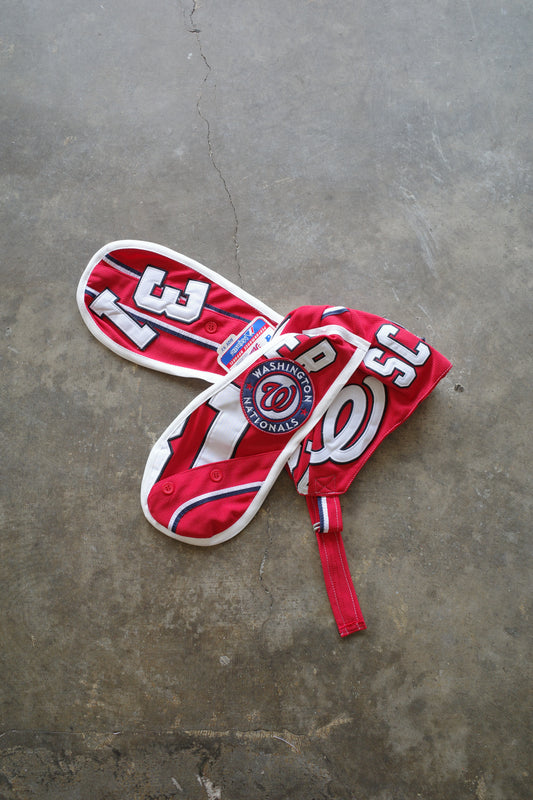 nag nag Bunny Ear Hat made with vintage pro sports gaming jerseys