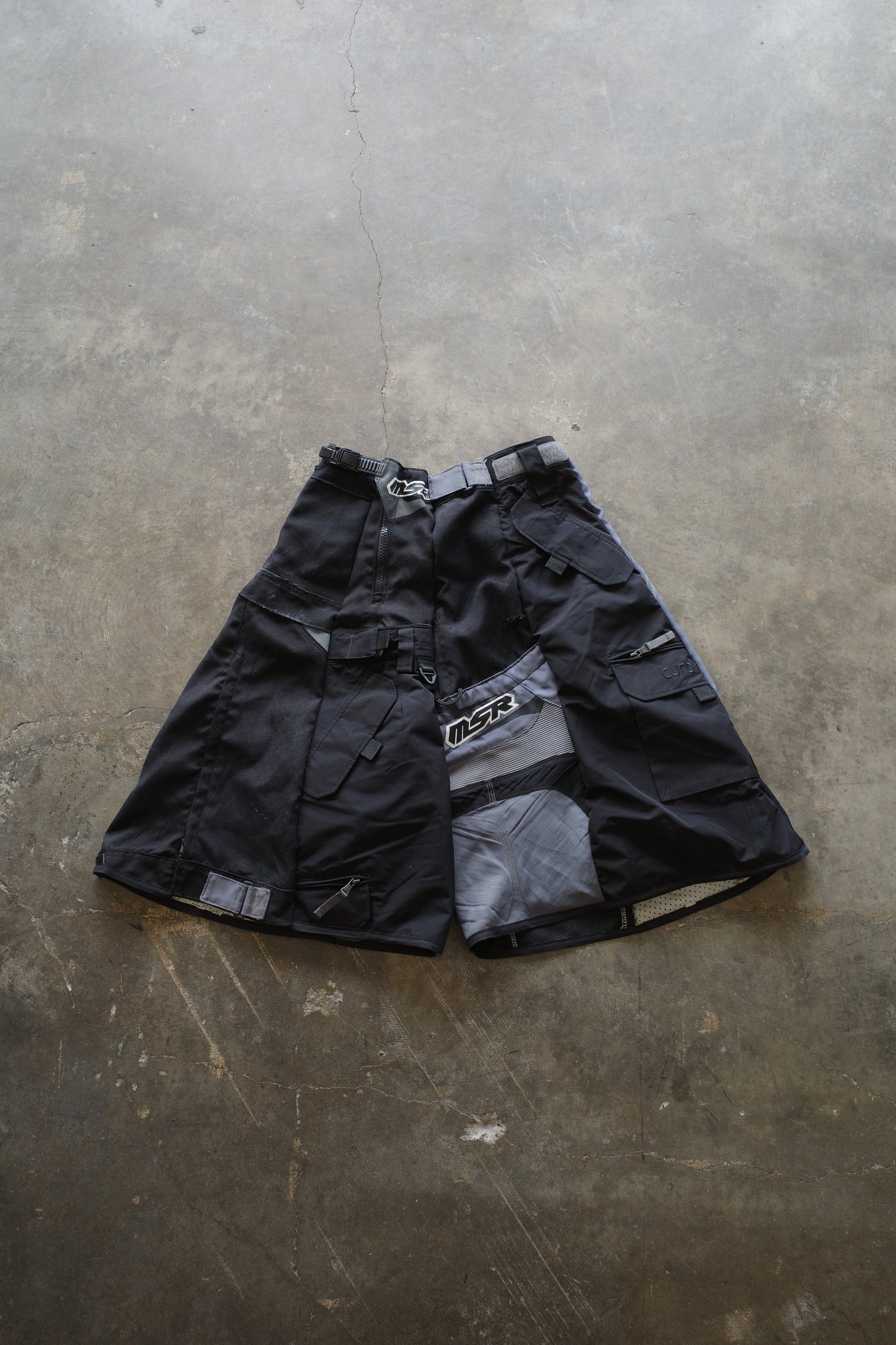 Motorcycle style Baggy Shorts (32)/made from vintage MSR motorcycle racing pants